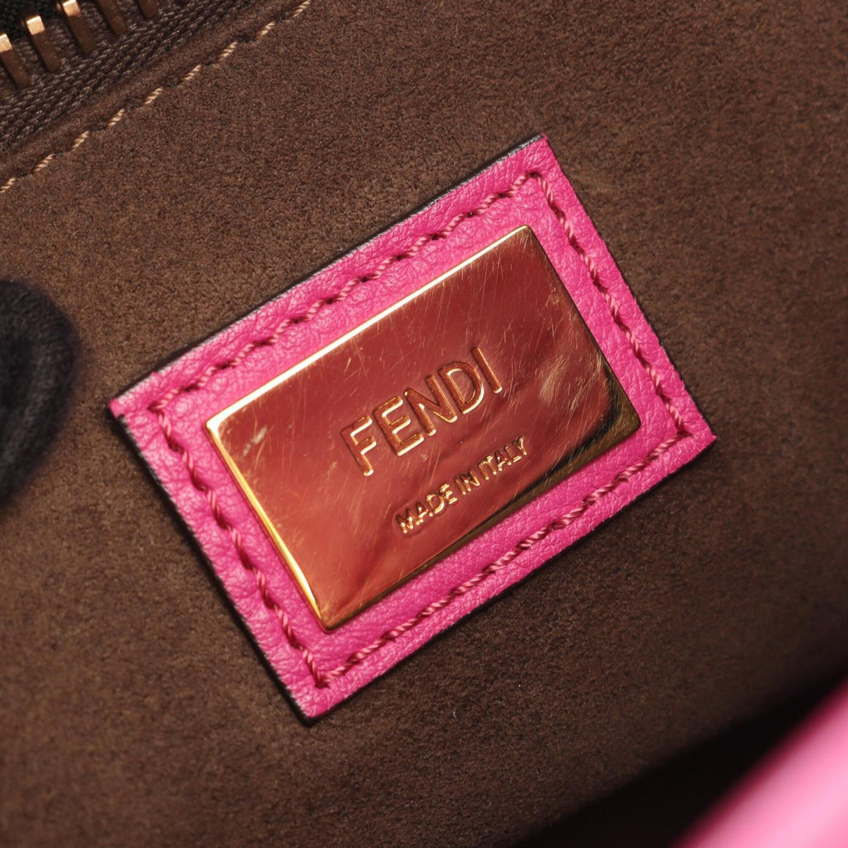 Fendi Peekaboo Pink Leather Handbag (Pre-Owned)