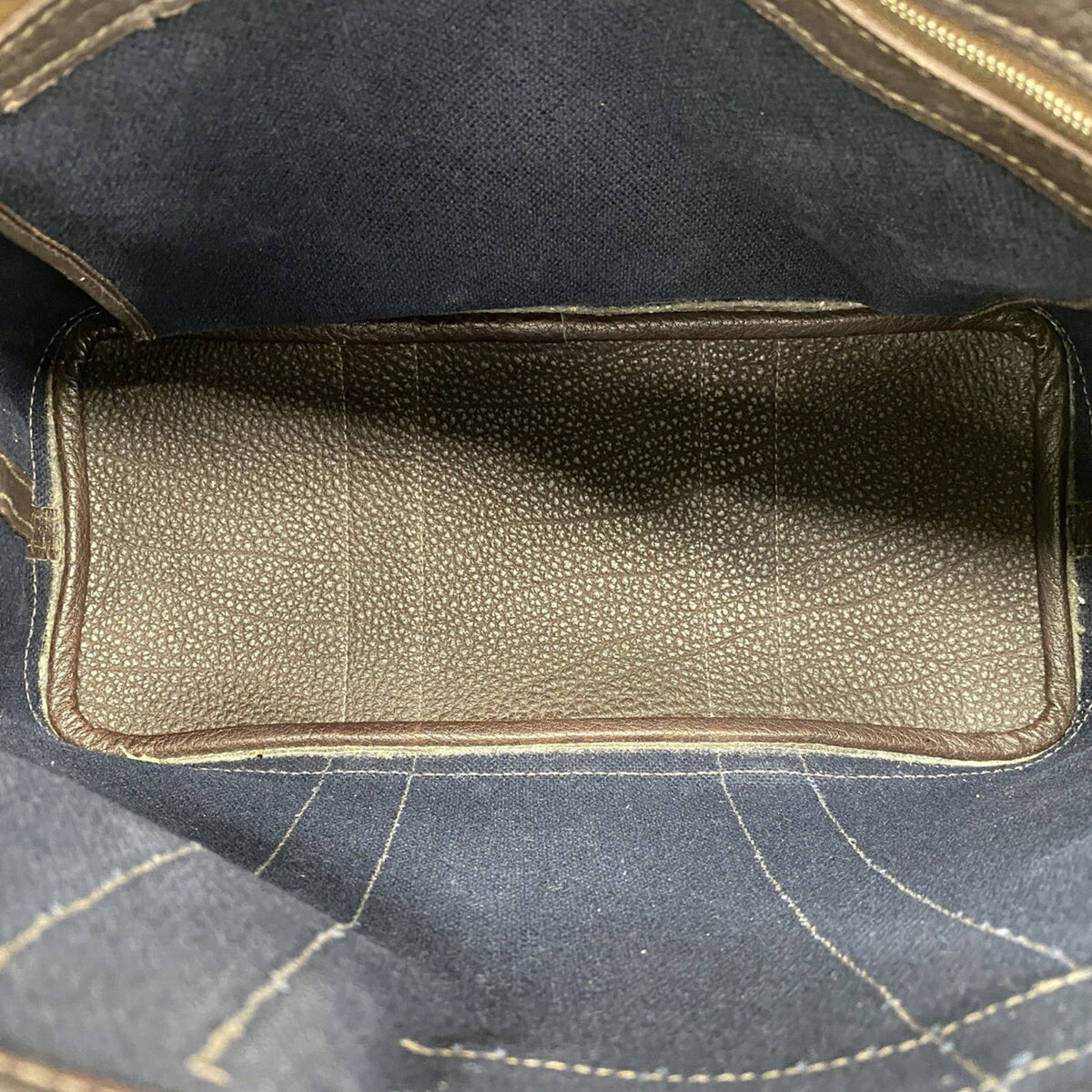Hermes Brown Navy Toile H Tote Bag (Pre-Owned)