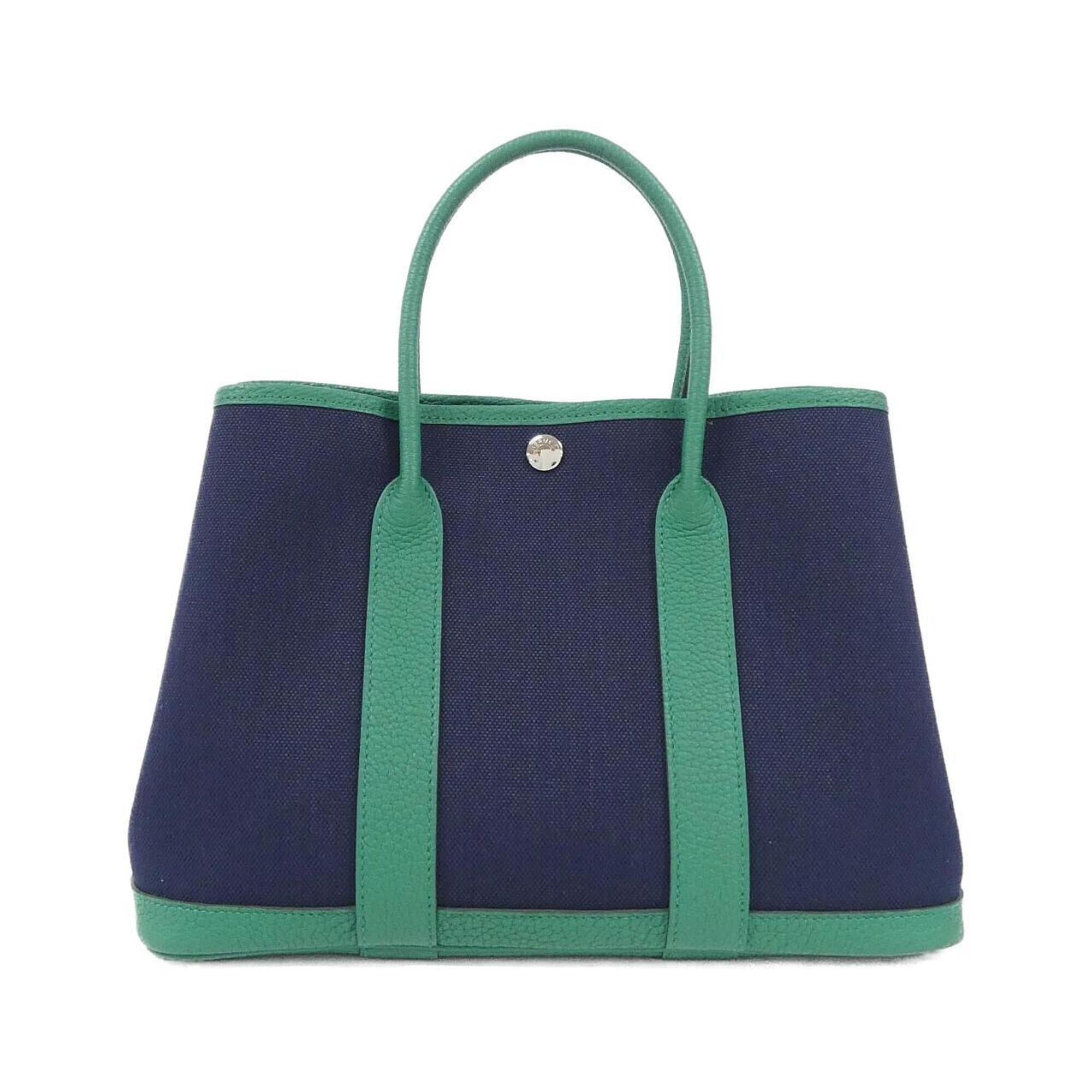 Hermes Bleu Saphir Blue Vert Negonda Leather Handbag (Pre-Owned)