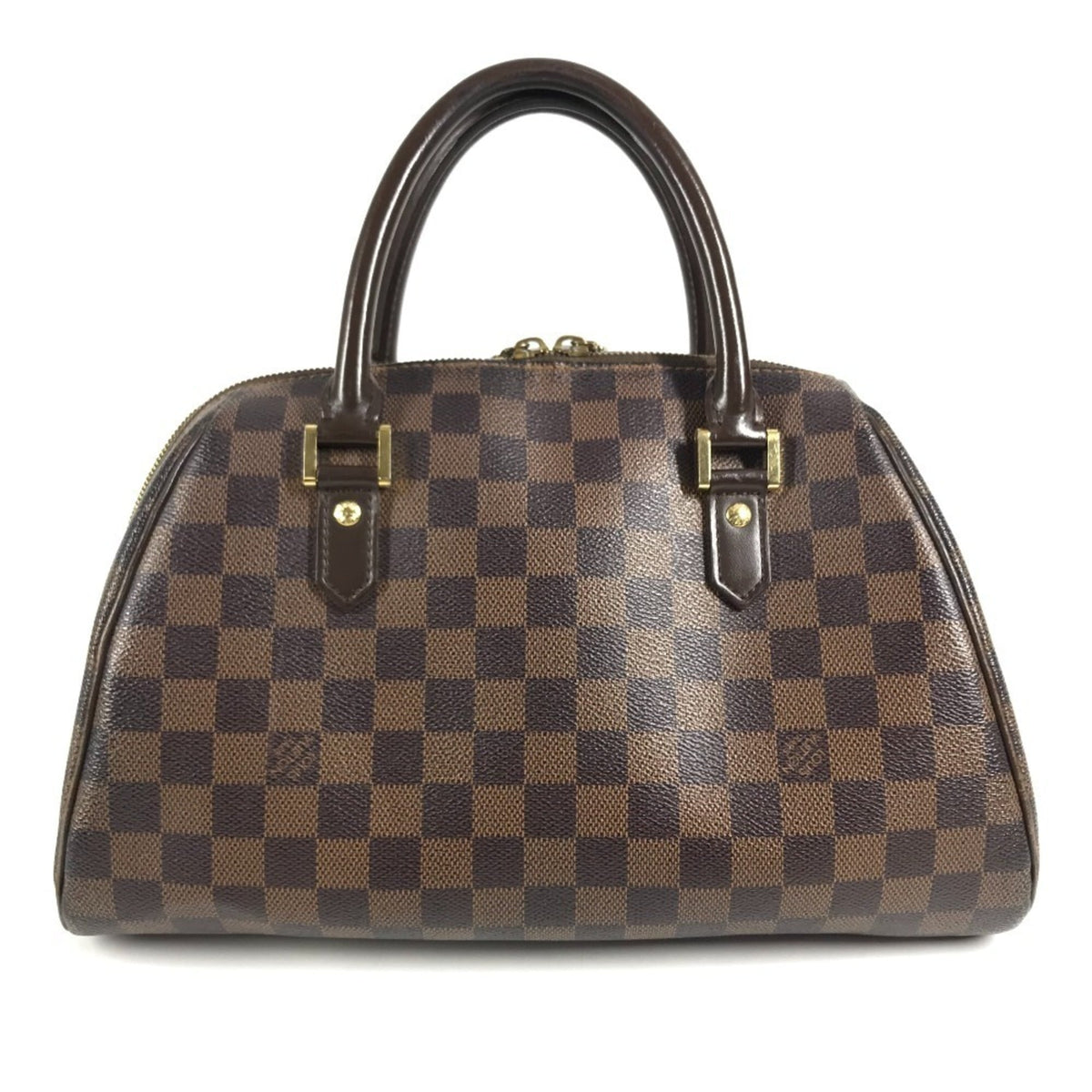 Louis Vuitton Brown Ebene Damier Canvas Boston Bag Handbag Tote Bag (Pre-Owned)