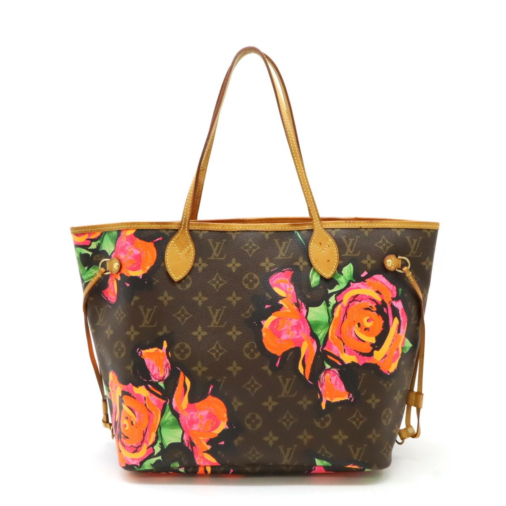 Louis Vuitton Brown Green Monogram Orange Pink Monogram Rose Shoulder Bag Tote Bag (Pre-Owned)