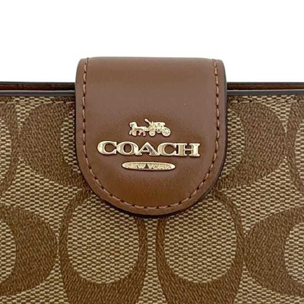 Coach Beige Brown Pvc Leather Wallet (Bi-Fold) (Pre-Owned)