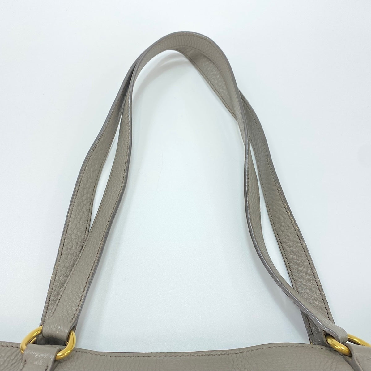 Prada Gray Leather Tote Bag (Pre-Owned)