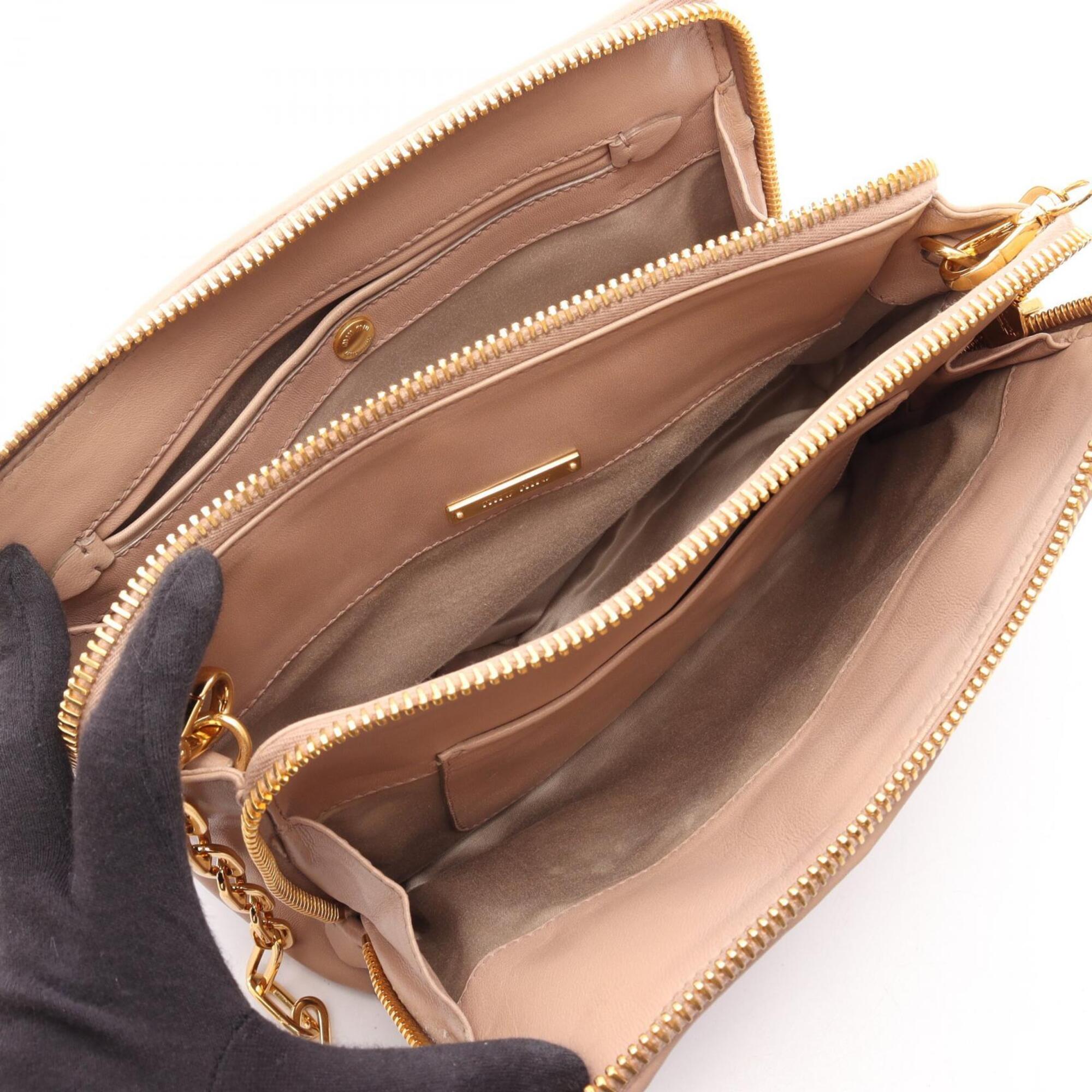 Miu Miu Matelasse Pink Leather Handbag Shoulder Bag (Pre-Owned)
