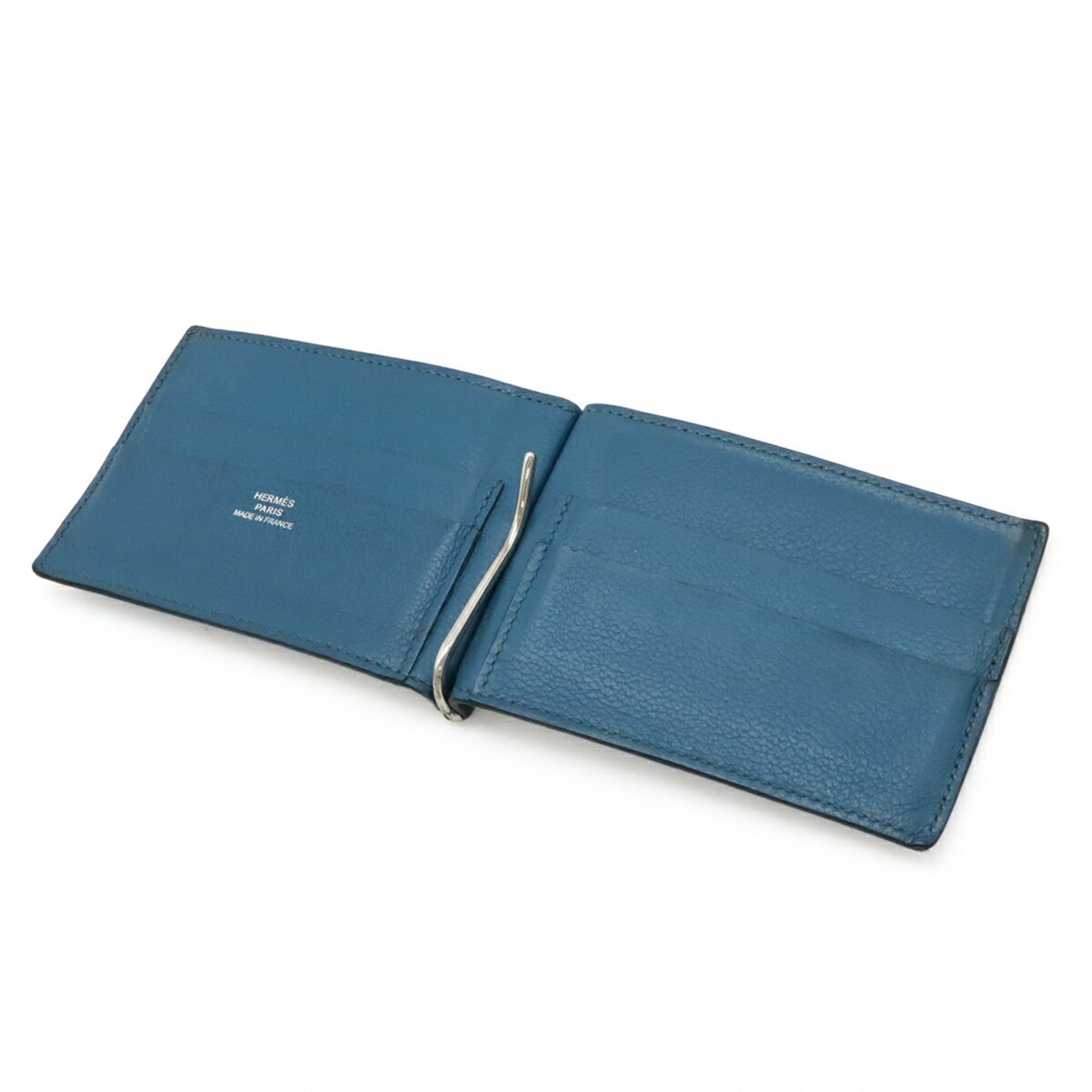 Hermes Blue Epsom Leather Wallet (Bi-Fold) (Pre-Owned)