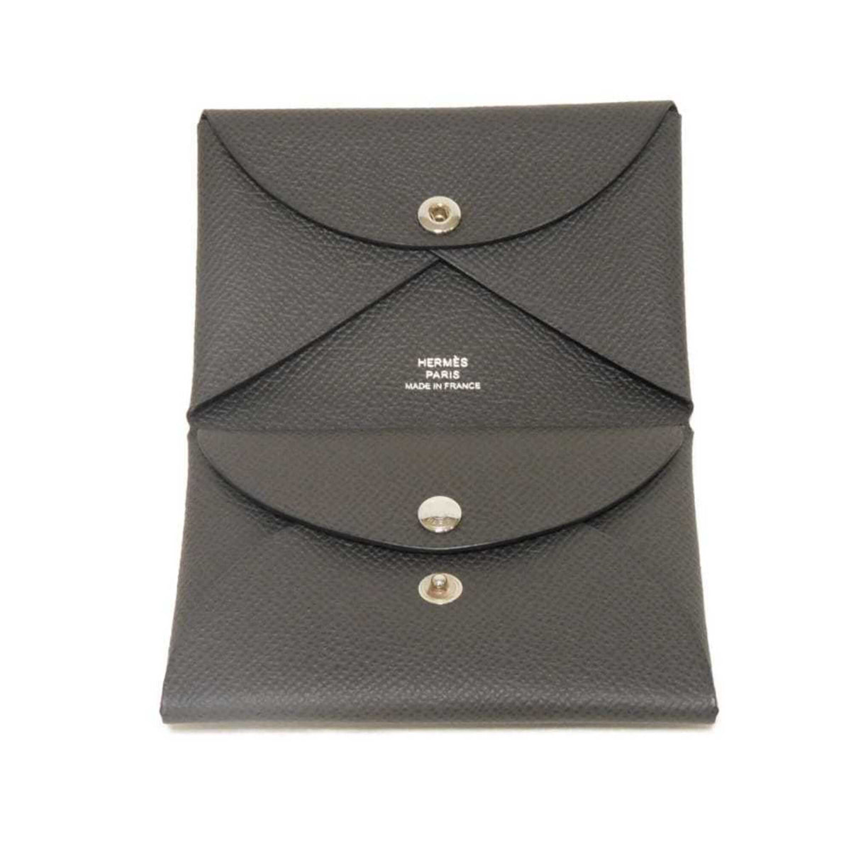 Hermes Dark Gray Graphite Epsom Leather Coin Purse/Coin Case (Pre-Owned)