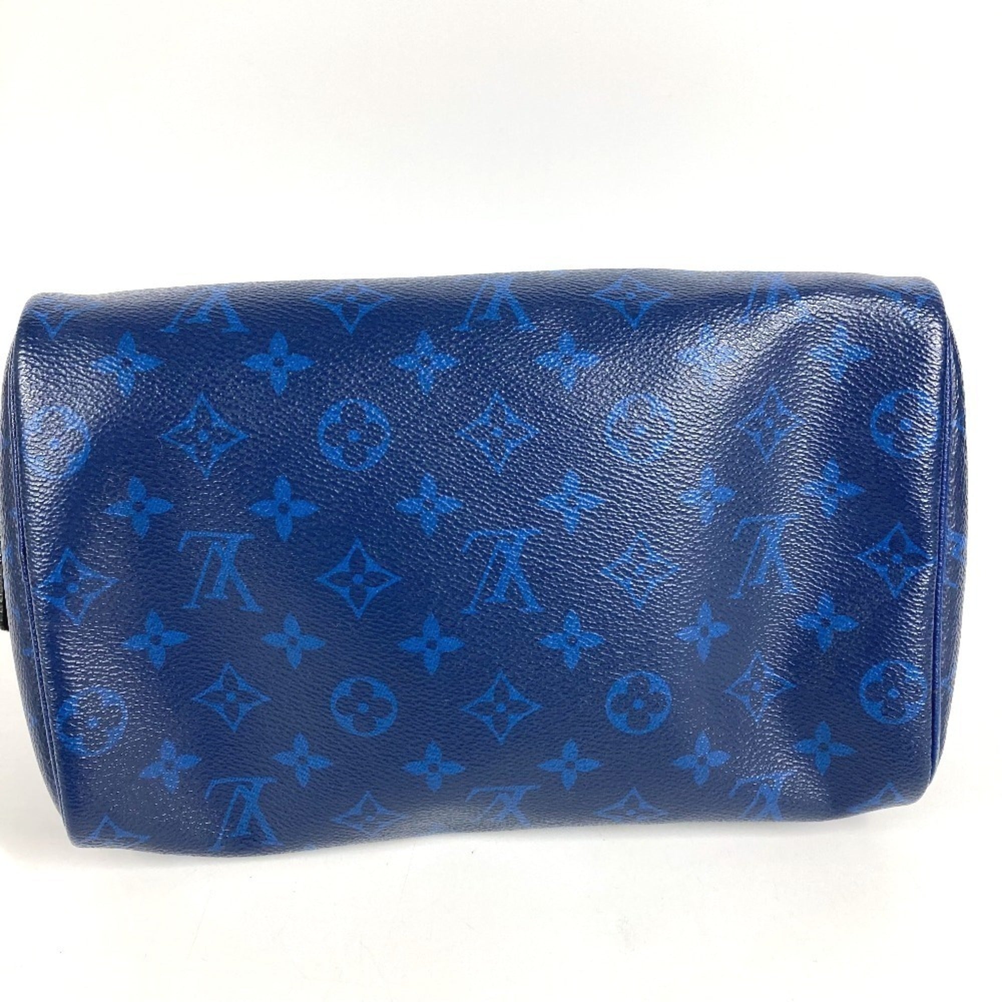 Louis Vuitton Blue Taiga Leather Monogram Canvas Leather Clutch Bag Handbag Pouch (Pre-Owned)