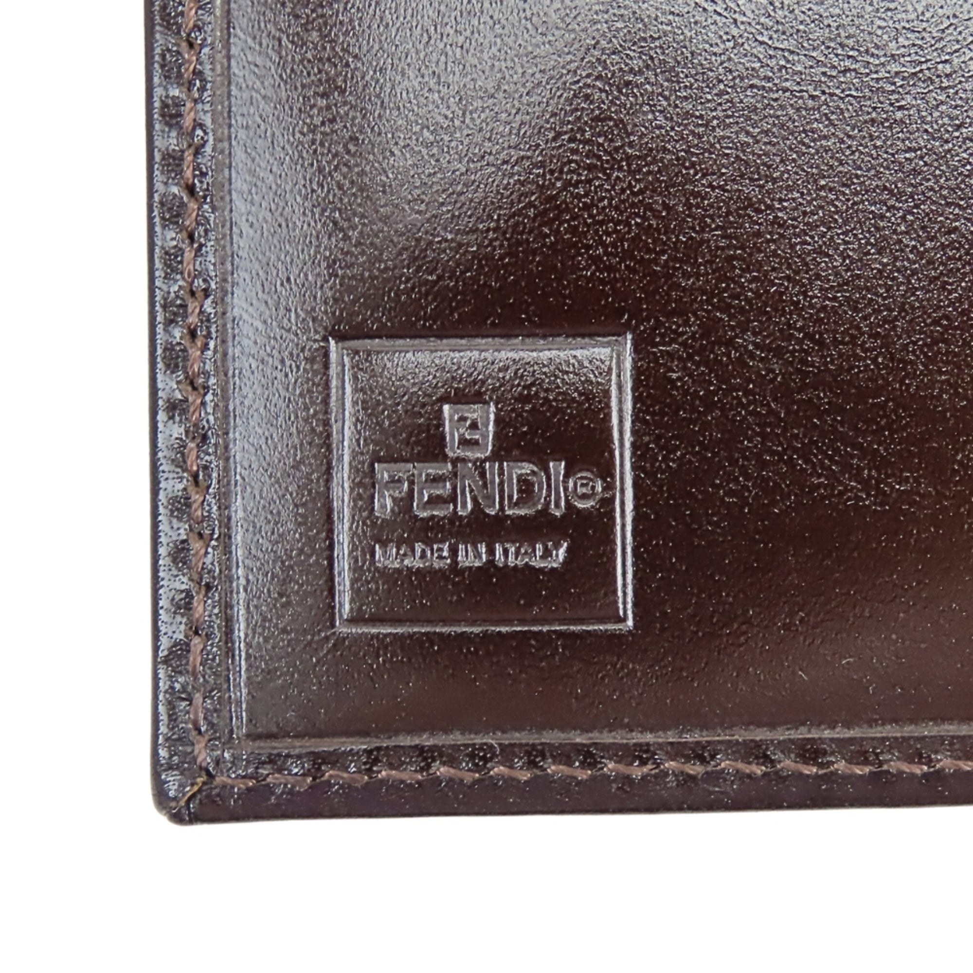 Fendi Zucca Brown Canvas Leather Wallet (Bi-Fold) (Pre-Owned)