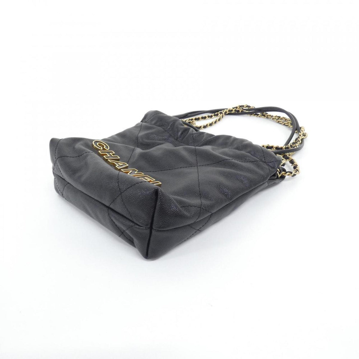 Chanel Black Grained Calfskin Handbag (Pre-Owned)