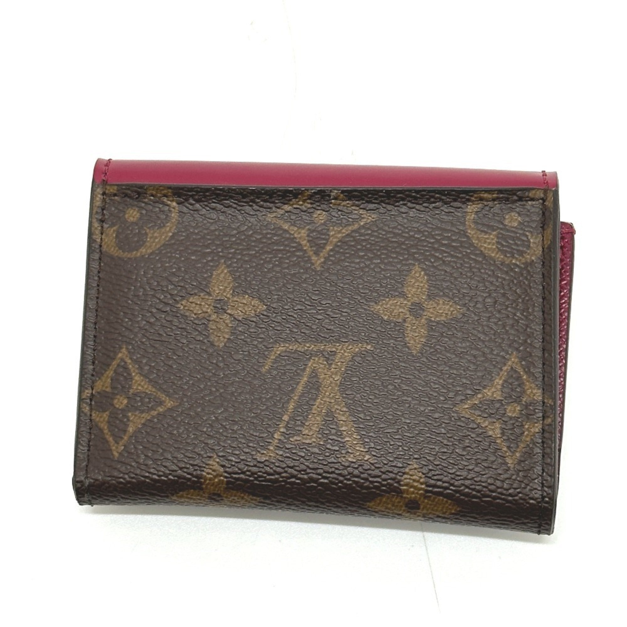 Louis Vuitton Monogram Brown Fuchsia Monogram Wallet (Tri-Fold) (Pre-Owned)