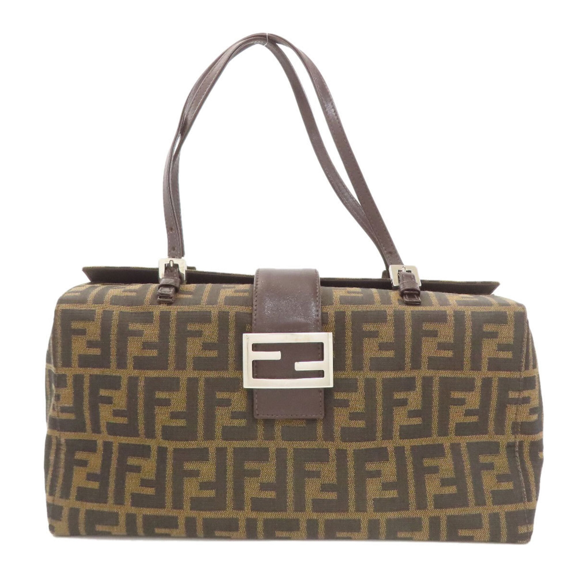Fendi Zucca Brown Zucca Handbag (Pre-Owned)
