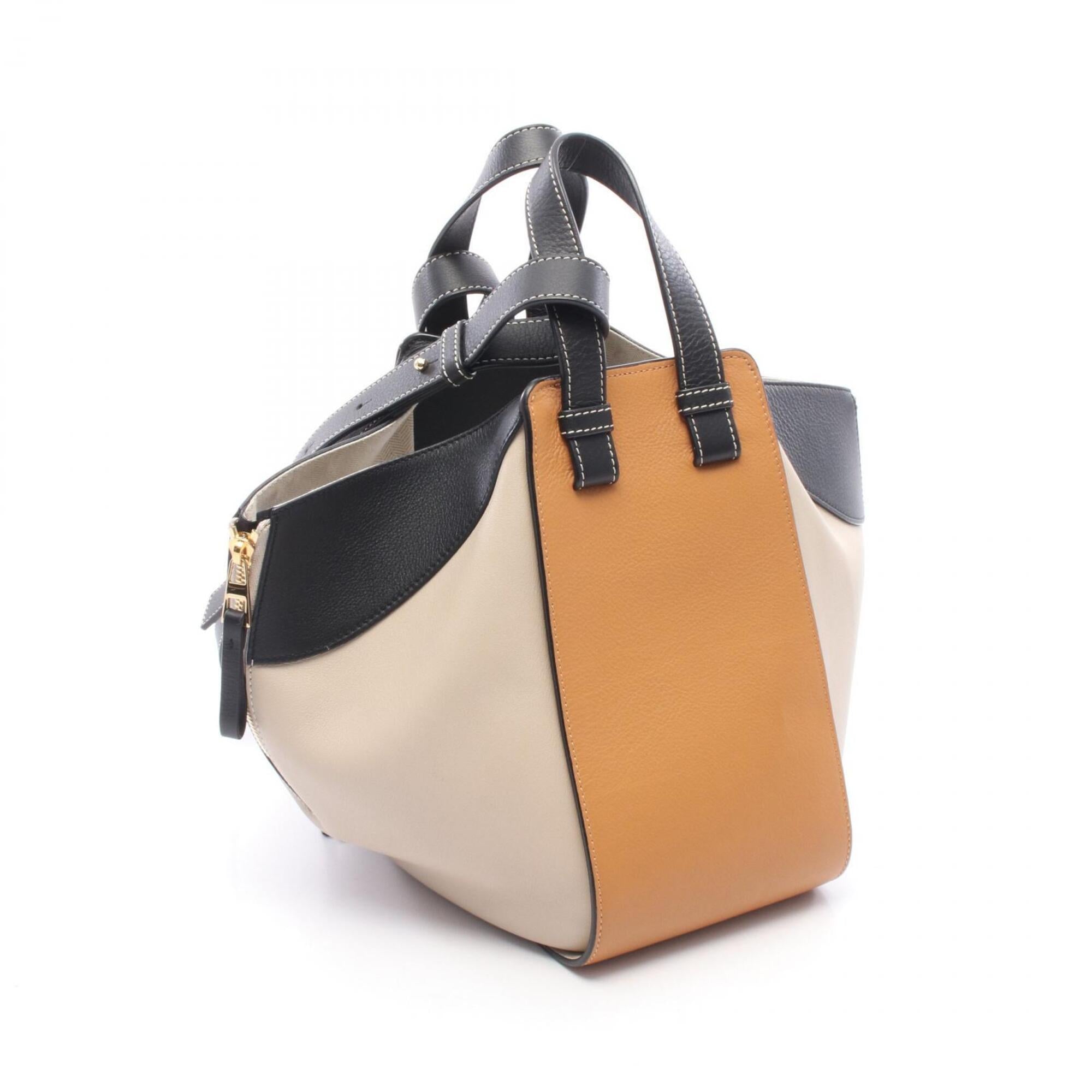 Loewe Beige Black Brown Leather Handbag (Pre-Owned)