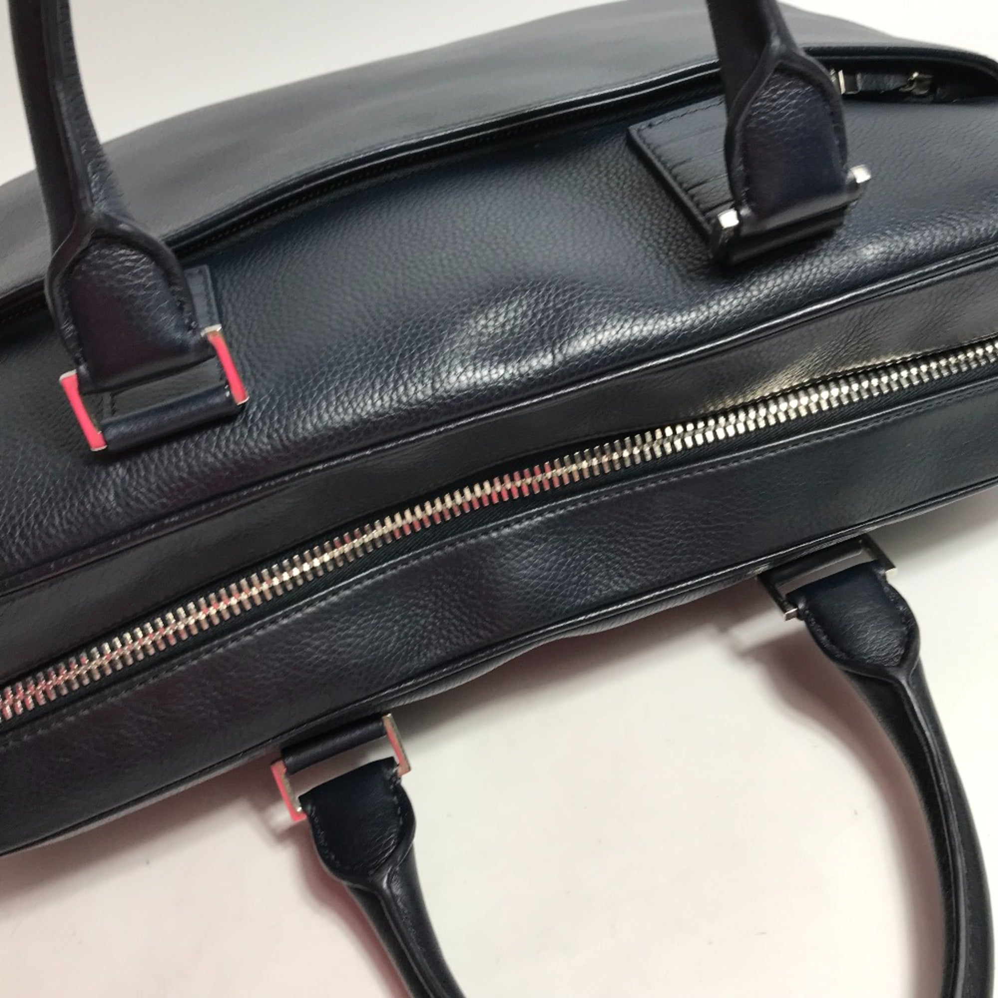 Dior Homme Navy Leather Briefcase (Pre-Owned)
