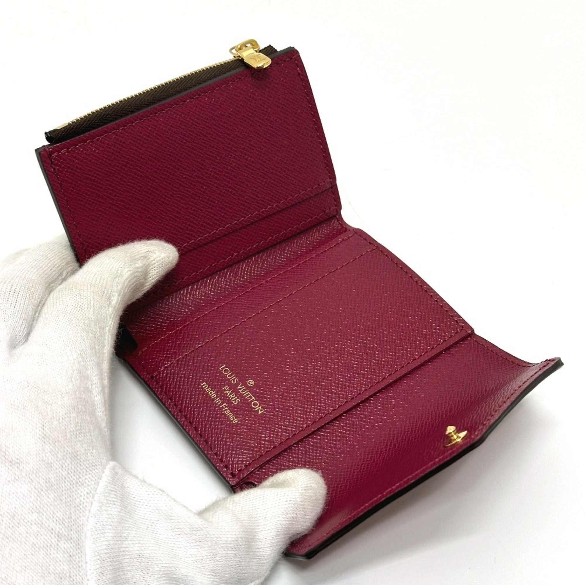Louis Vuitton Monogram Brown Fuchsia Monogram Wallet (Tri-Fold) (Pre-Owned)