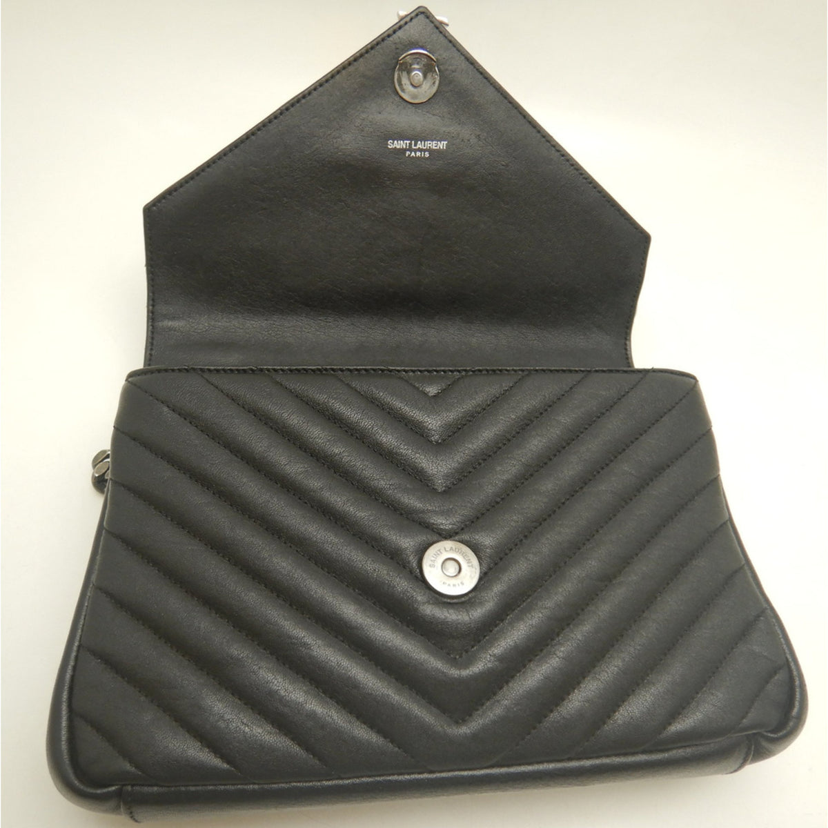Yves Saint Laurent Black Leather School Bag Shoulder Bag (Pre-Owned)