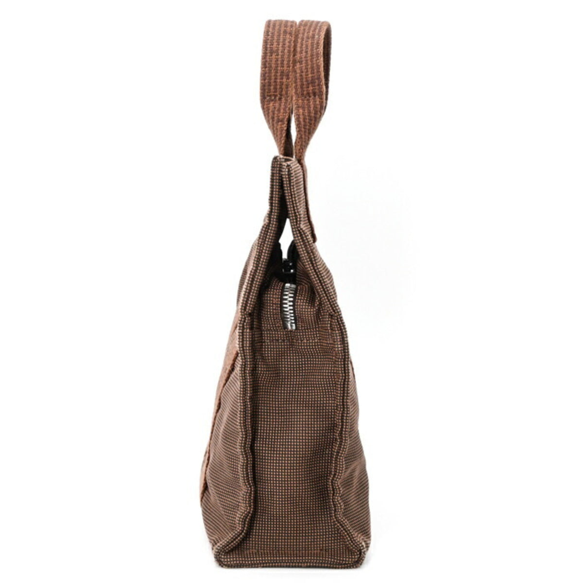 Hermes Brown Nylon Canvas Handbag Tote Bag (Pre-Owned)