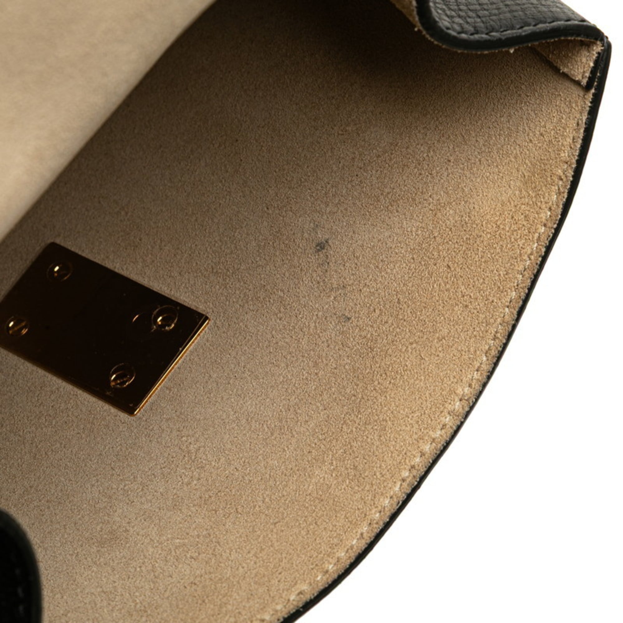 Chloé Beige Black Leather Shoulder Bag (Pre-Owned)