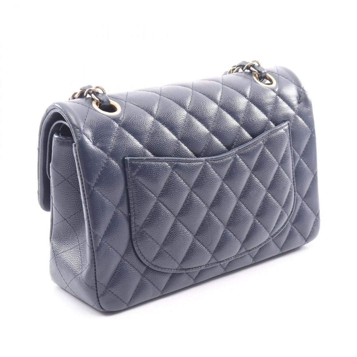 Chanel Navy Grained Calfskin Handbag Shoulder Bag (Pre-Owned)