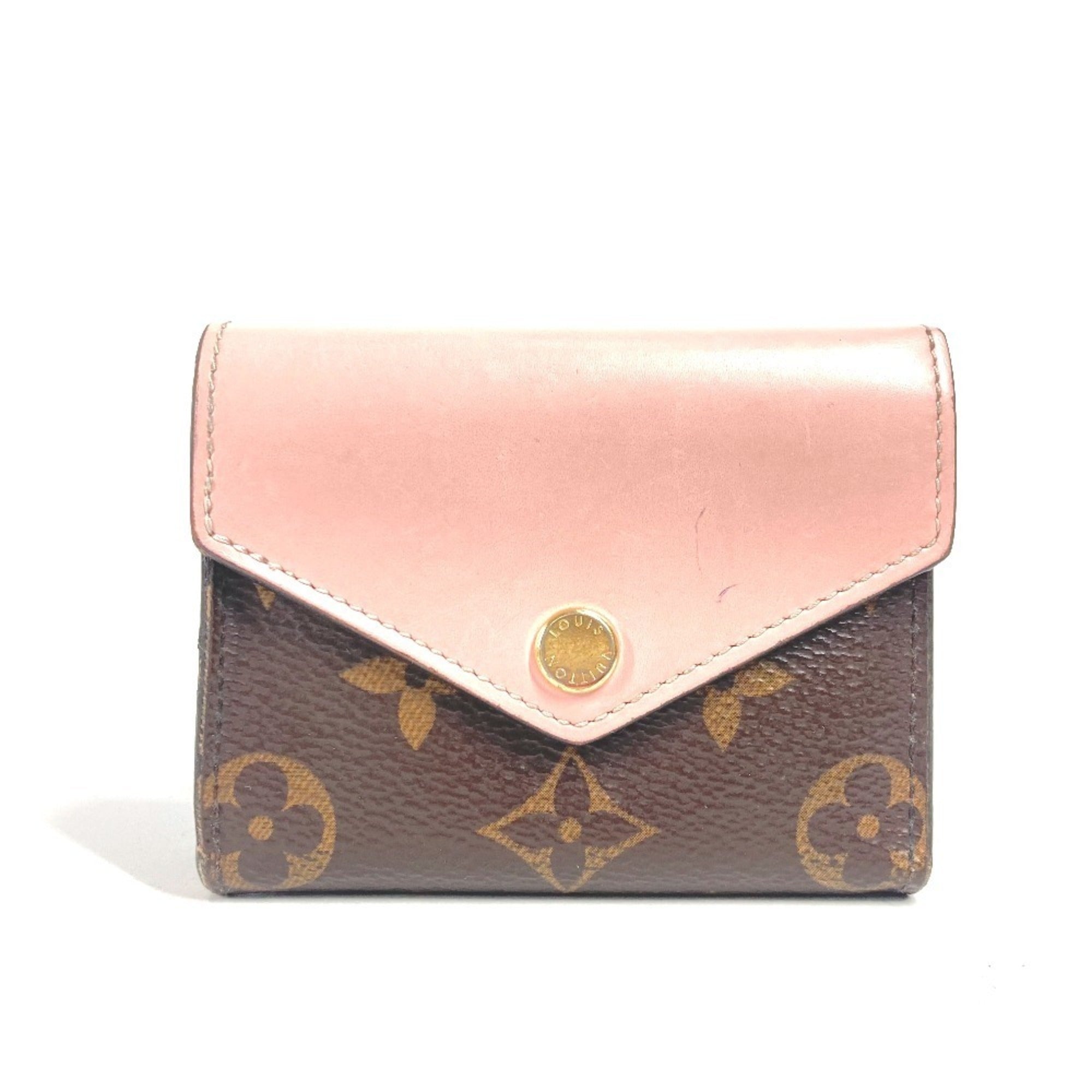 Louis Vuitton Monogram Brown Pink Rose Ballerine Monogram Wallet (Tri-Fold) (Pre-Owned)