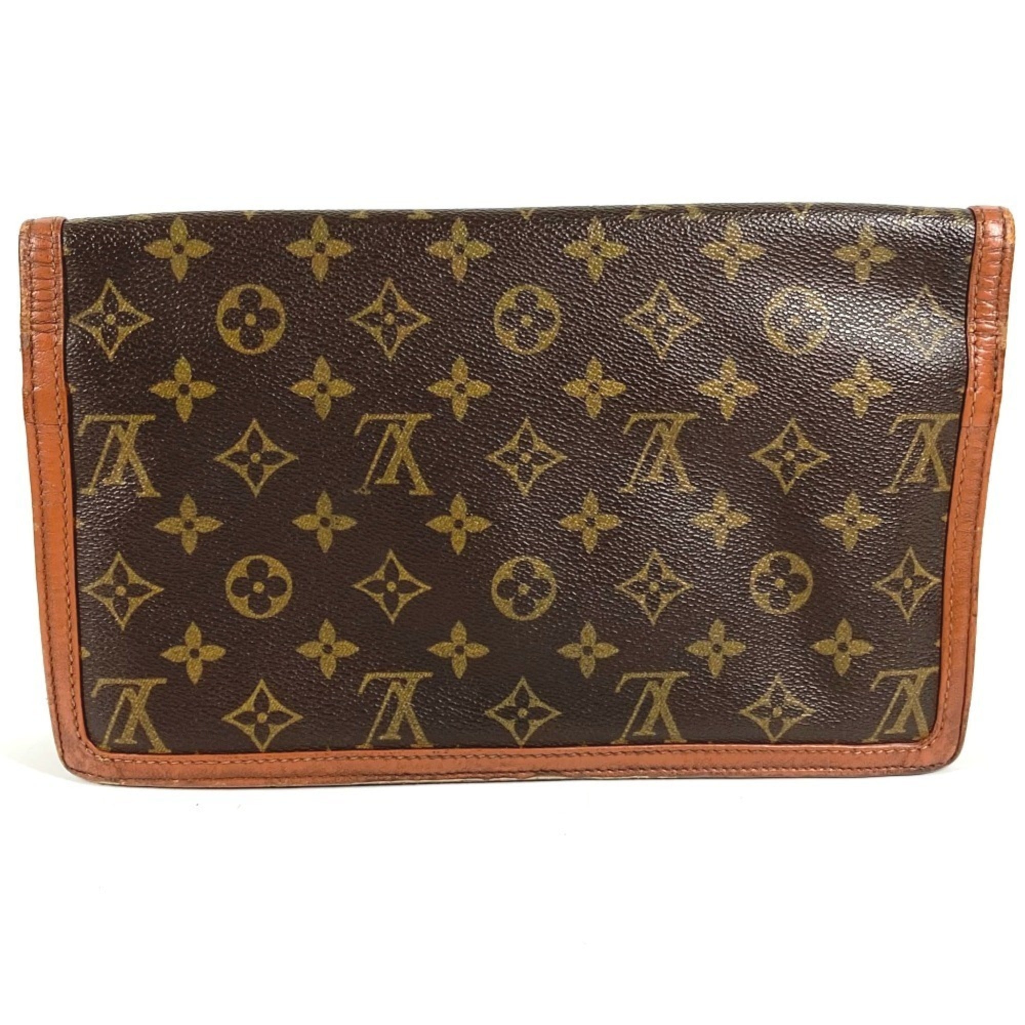 Louis Vuitton Brown Monogram Canvas Clutch Bag Pochette Pouch (Pre-Owned)