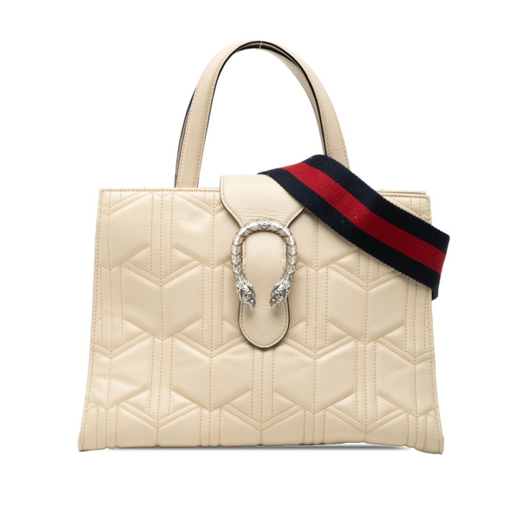 Gucci White Leather Handbag Shoulder Bag (Pre-Owned)
