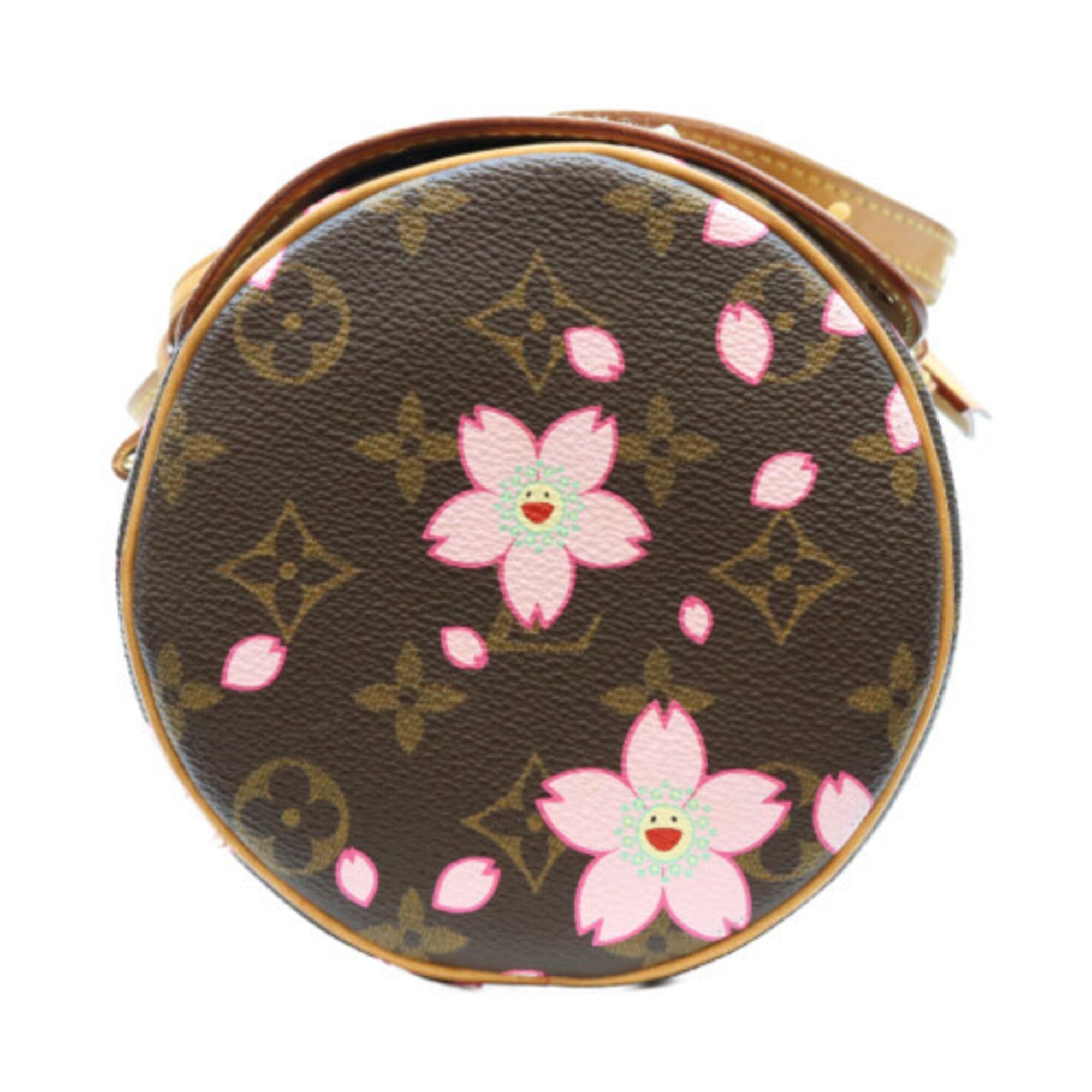Louis Vuitton Brown Pink Monogram Cherry Blossom Handbag (Pre-Owned)
