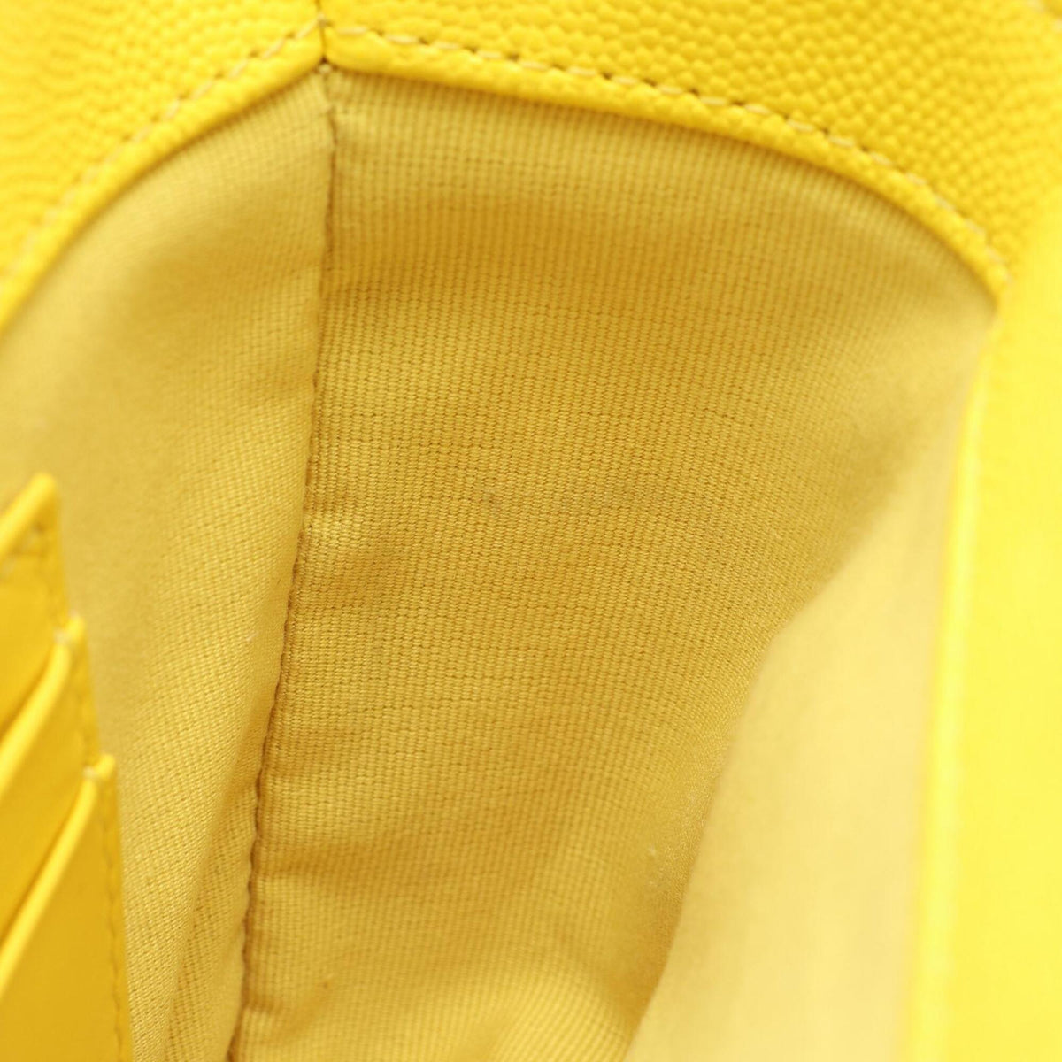 Chanel Matelasse Yellow Grained Calfskin Handbag Shoulder Bag Vanity Bag (Pre-Owned)