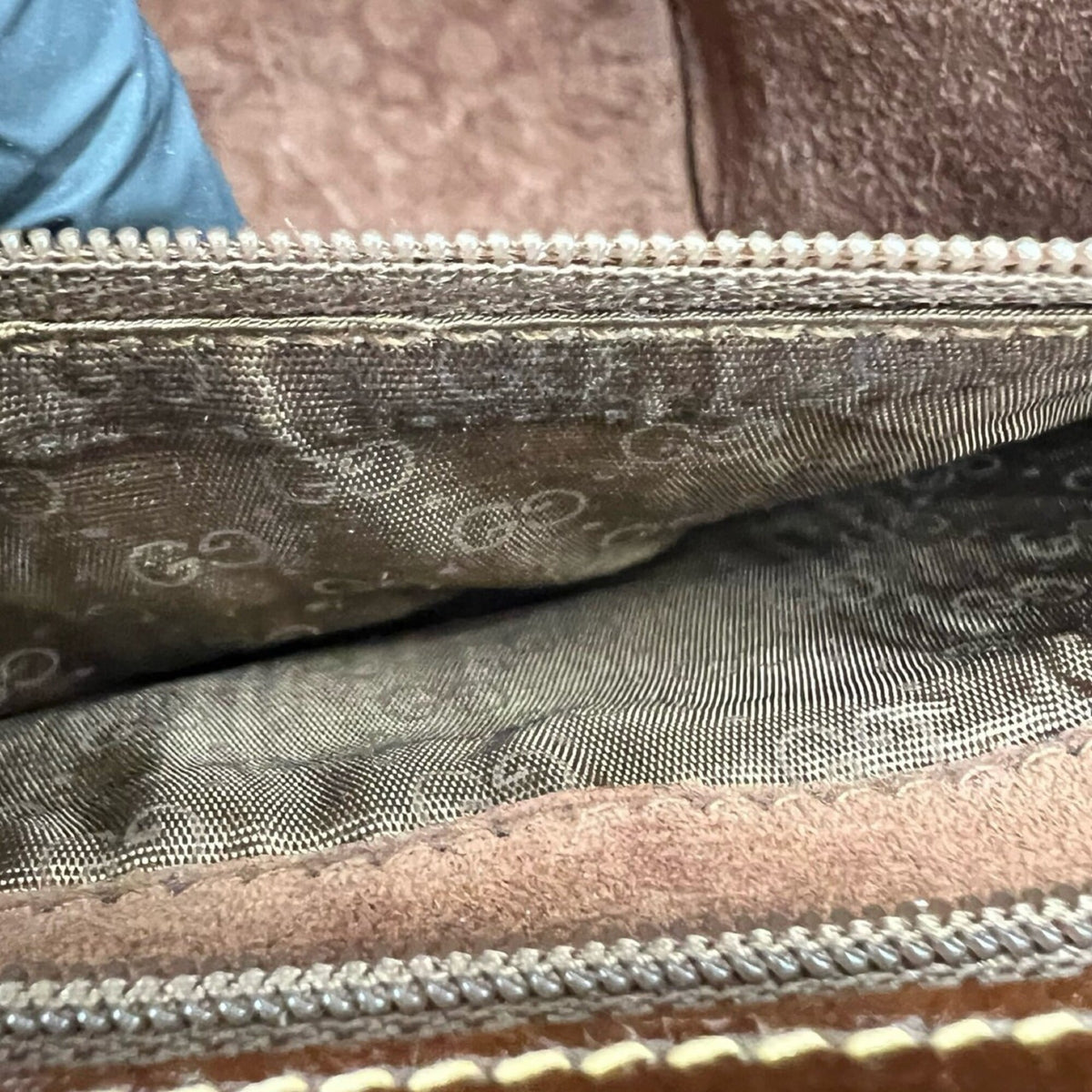 Gucci Brown Leather Pochette Shoulder Bag (Pre-Owned)