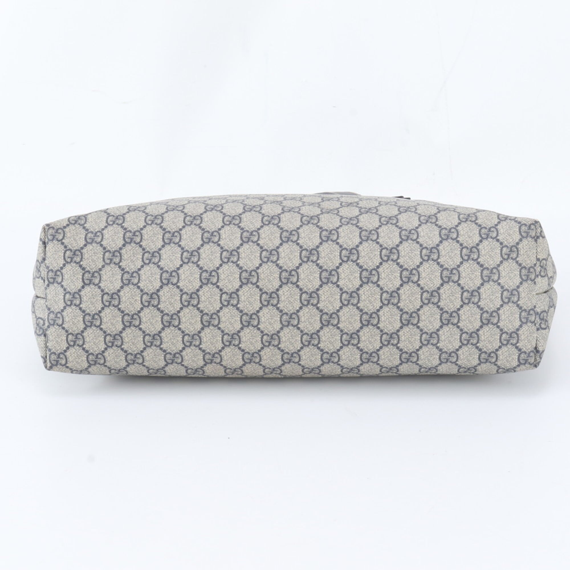 Gucci Navy Coated Canvas Leather Shoulder Bag (Pre-Owned)