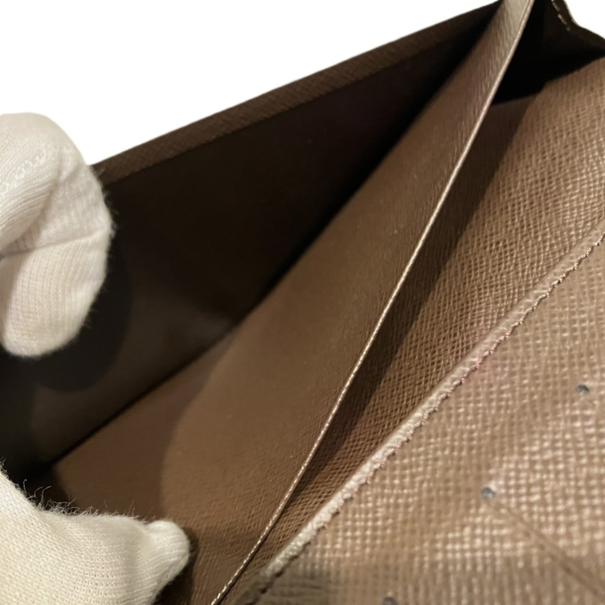 Louis Vuitton Brown Damier Canvas Long Bill Wallet (Bi-Fold) (Pre-Owned)