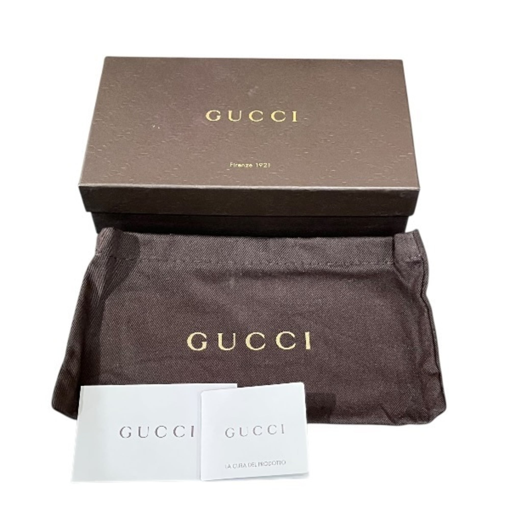 Gucci Pink Purple Red Color Leather Long Wallet (Bi-Fold) (Pre-Owned)