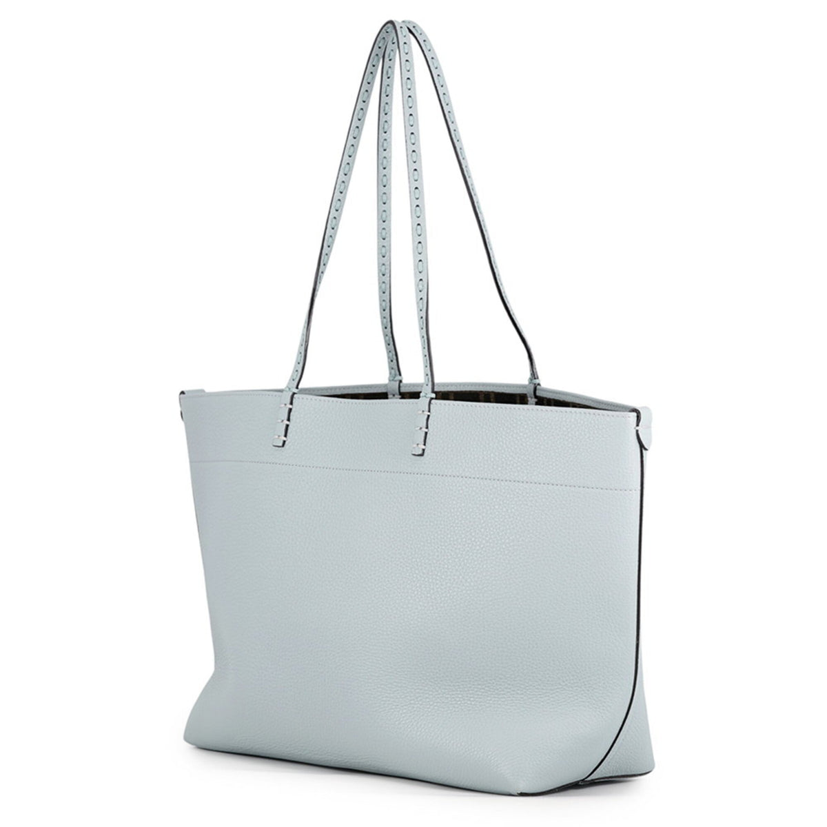 Fendi Selleria Light Blue Leather Handbag Pouch Tote Bag (Pre-Owned)