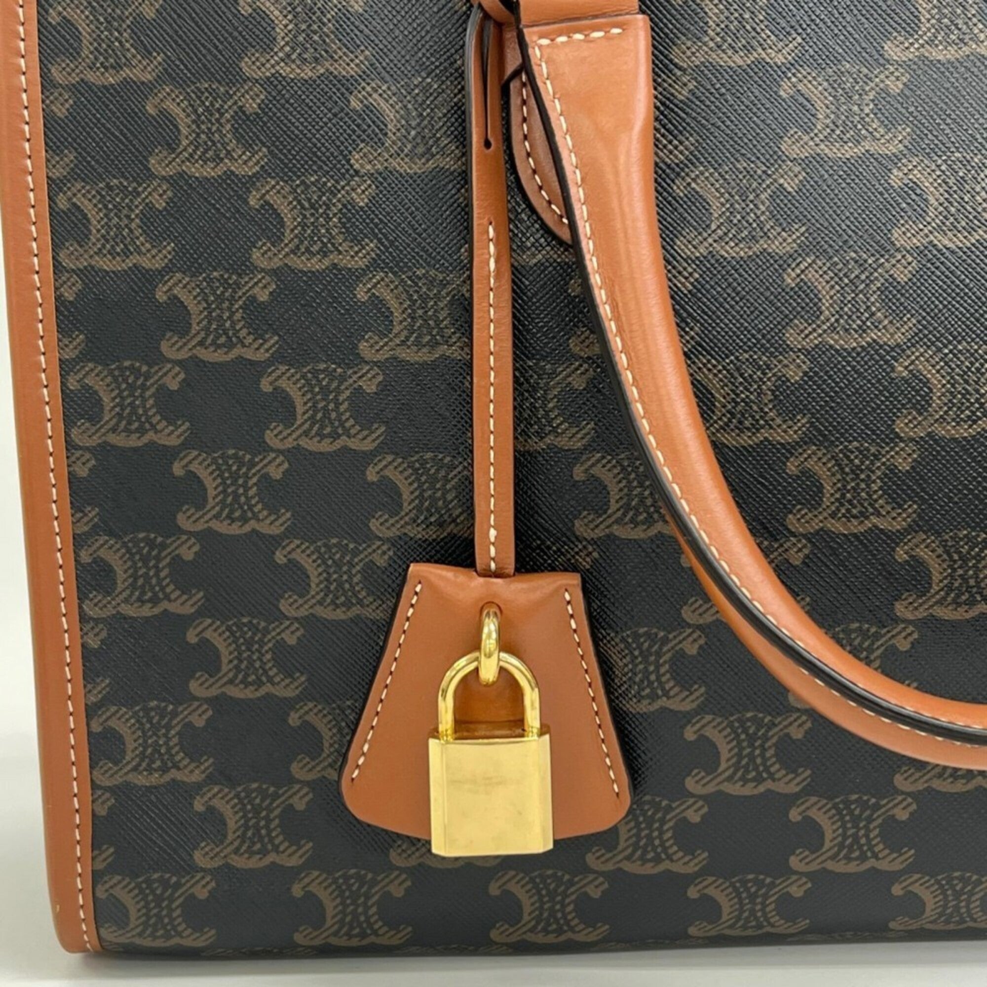 Celine Brown Pvc Leather Tote Bag (Pre-Owned)