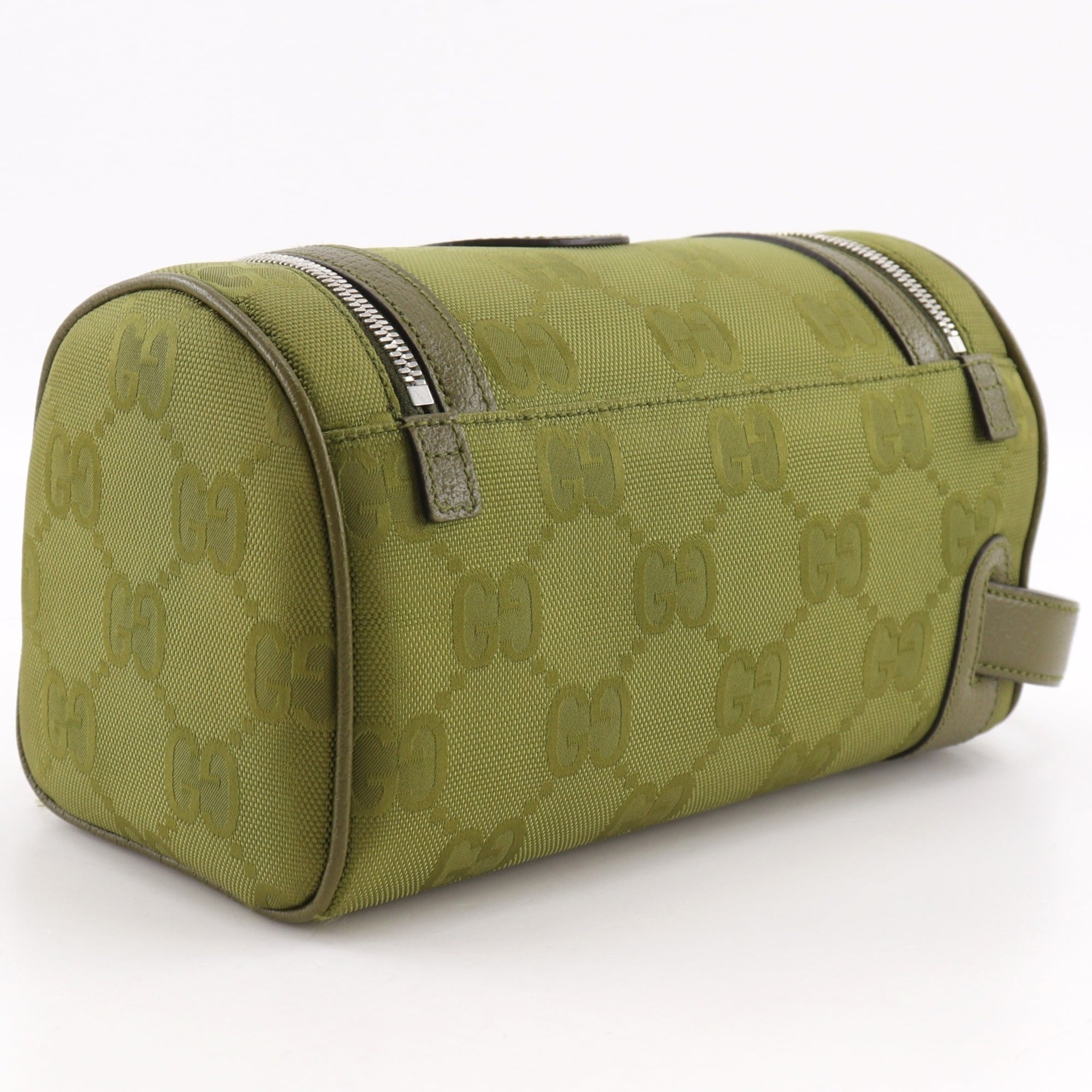 Gucci Green Gg Canvas Handbag Pouch (Pre-Owned)