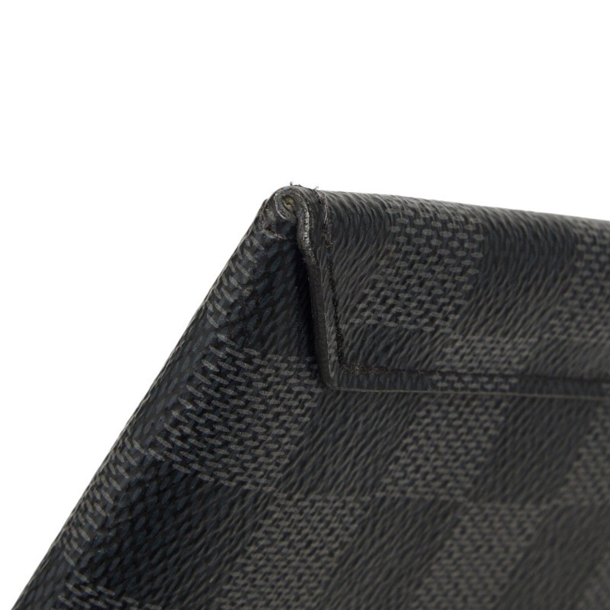 Louis Vuitton Black Leather Clutch Bag Pouch (Pre-Owned)