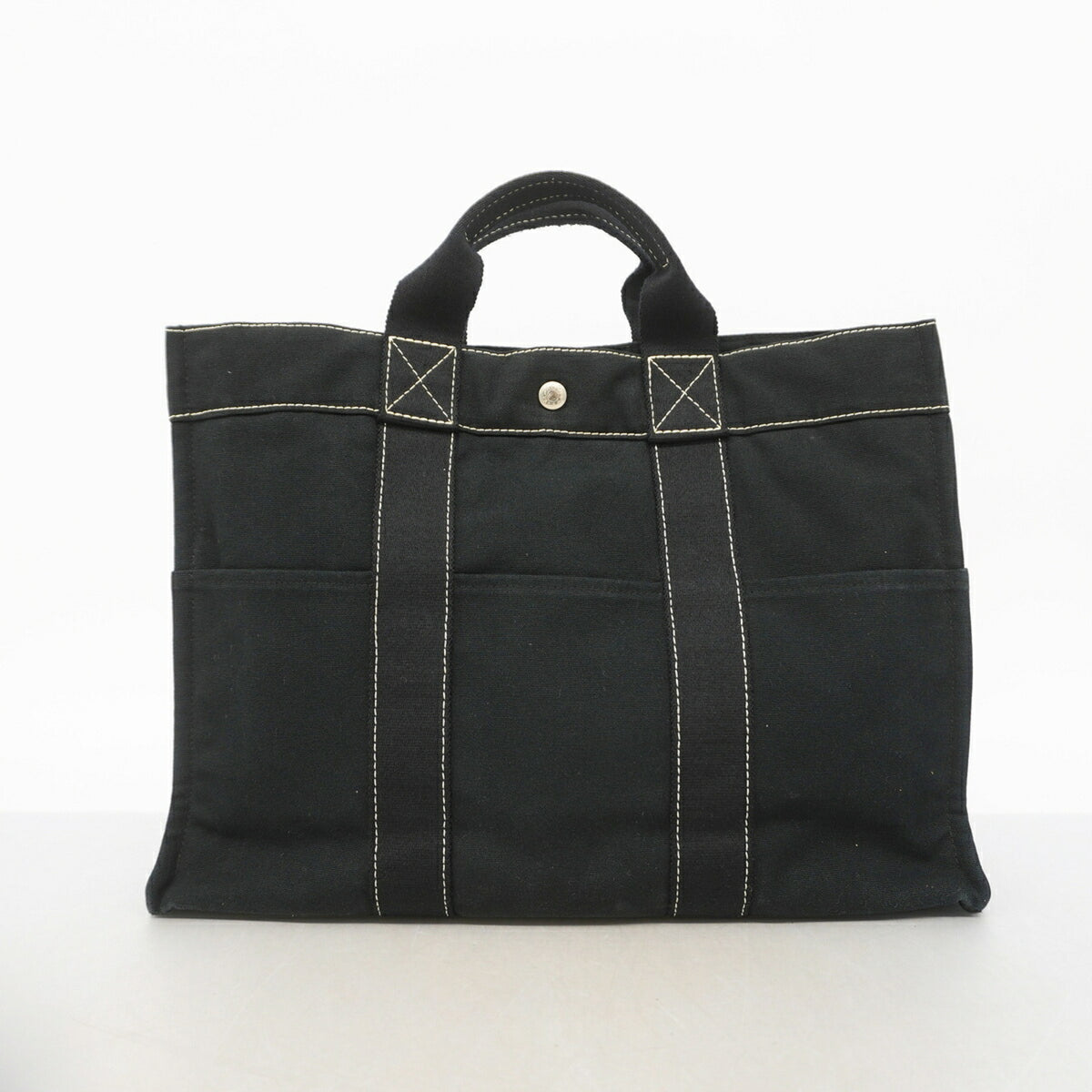 Hermes Black Canvas Tote Bag (Pre-Owned)