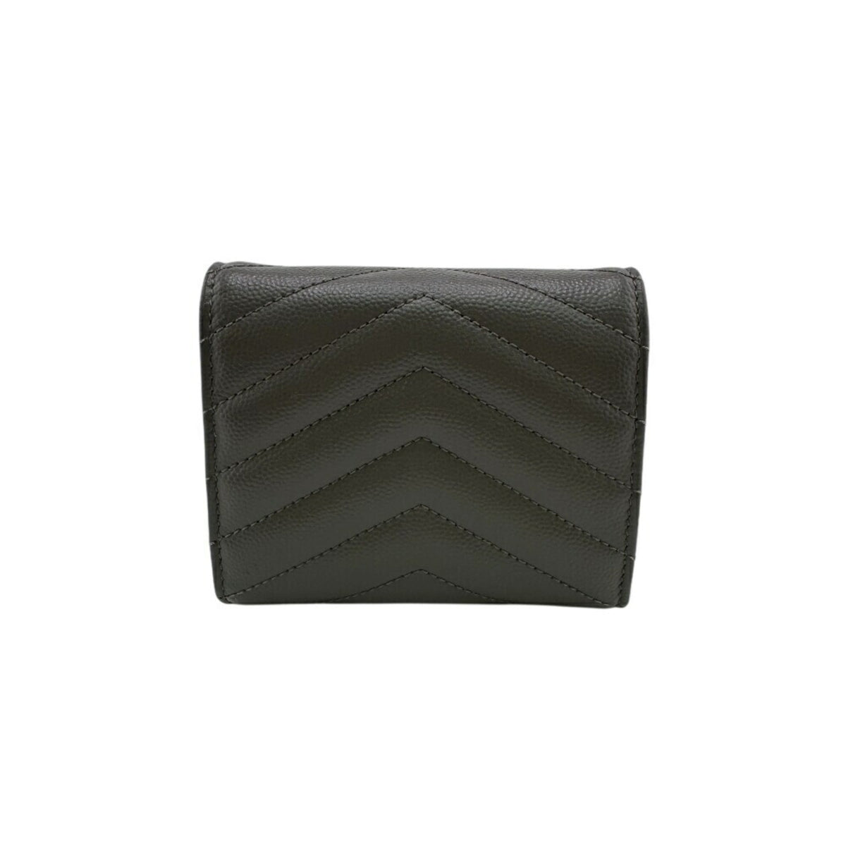 Saint Laurent Gray Leather Wallet (Tri-Fold) (Pre-Owned)