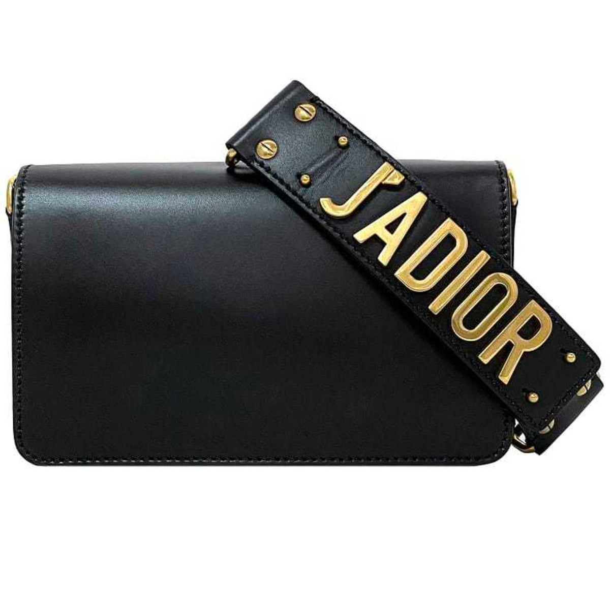 Christian Dior Black Leather Clutch Bag Handbag (Pre-Owned)
