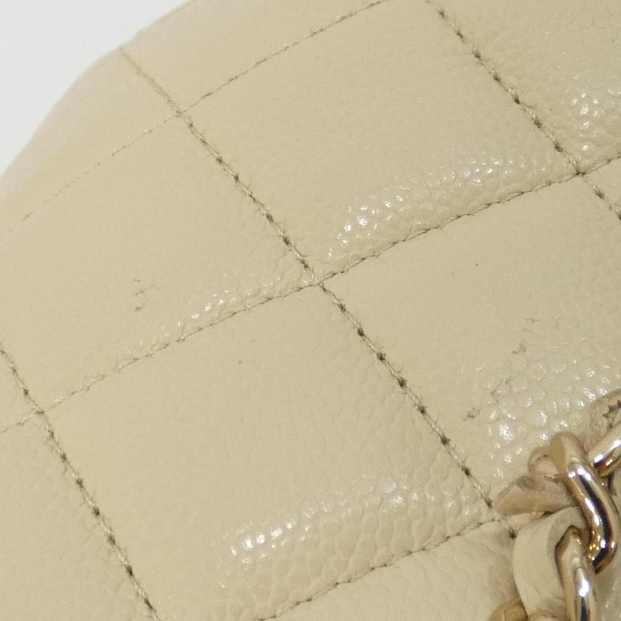 Chanel Beige Grained Calfskin Handbag (Pre-Owned)