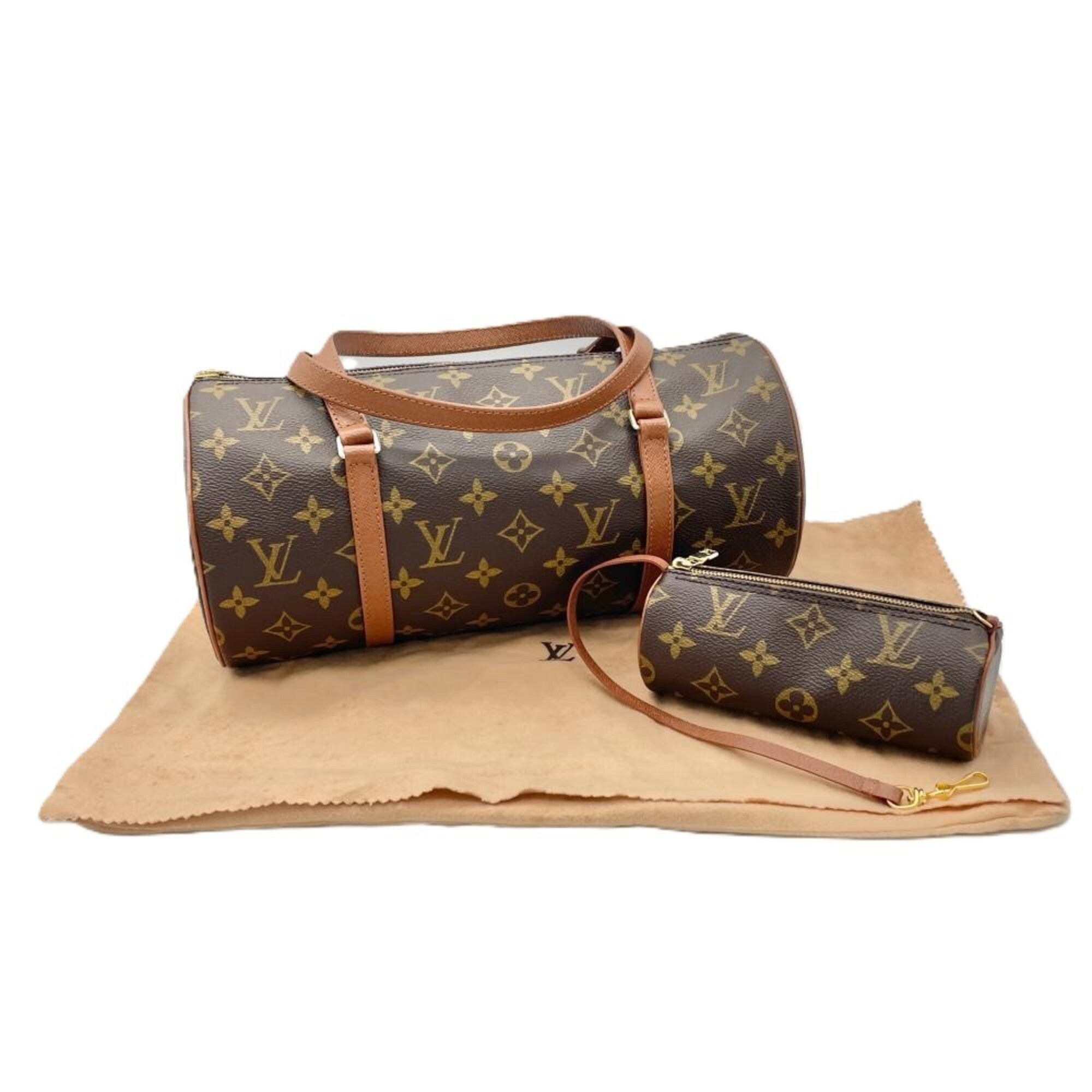 Louis Vuitton Brown Monogram Canvas Handbag Pouch (Pre-Owned)