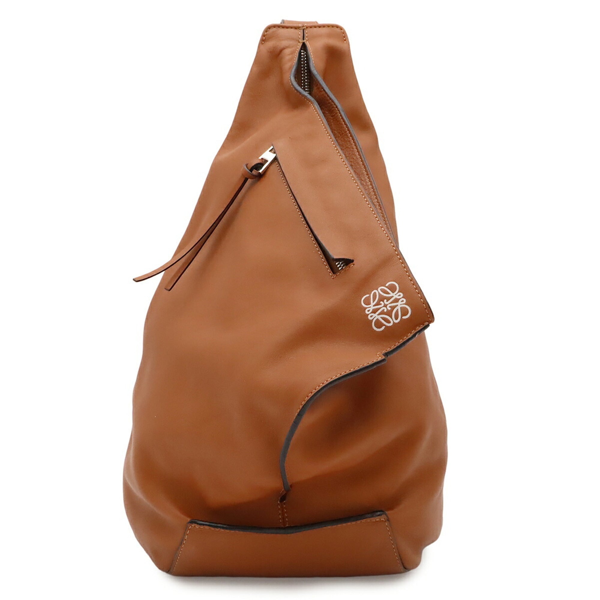 Loewe Anton Brown Leather Shoulder Bag Sling Bag (Pre-Owned)