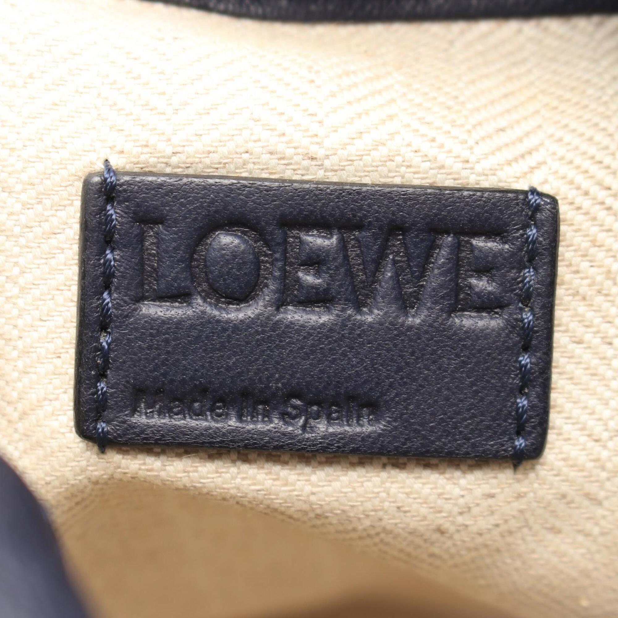 Loewe Navy Leather Handbag Shoulder Bag (Pre-Owned)
