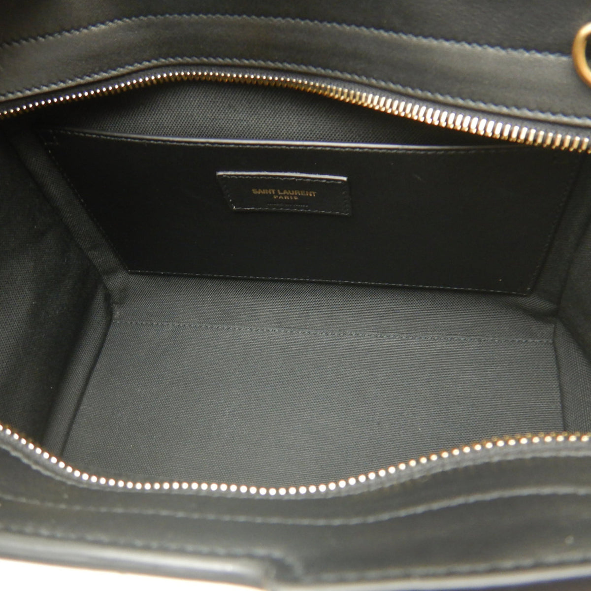Yves Saint Laurent Black White Canvas Leather Handbag (Pre-Owned)