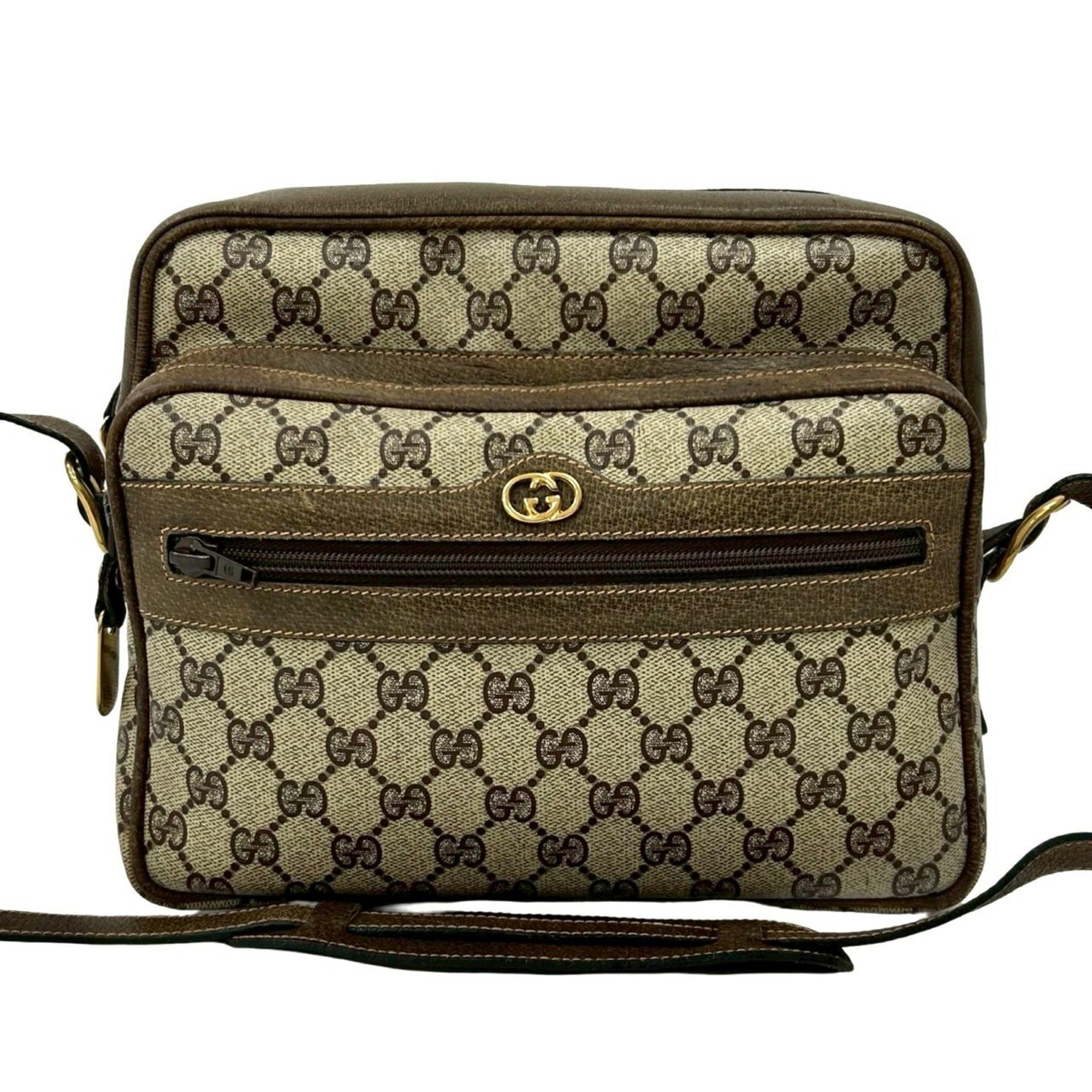 Gucci Black Leather Pvc Pochette Shoulder Bag (Pre-Owned)