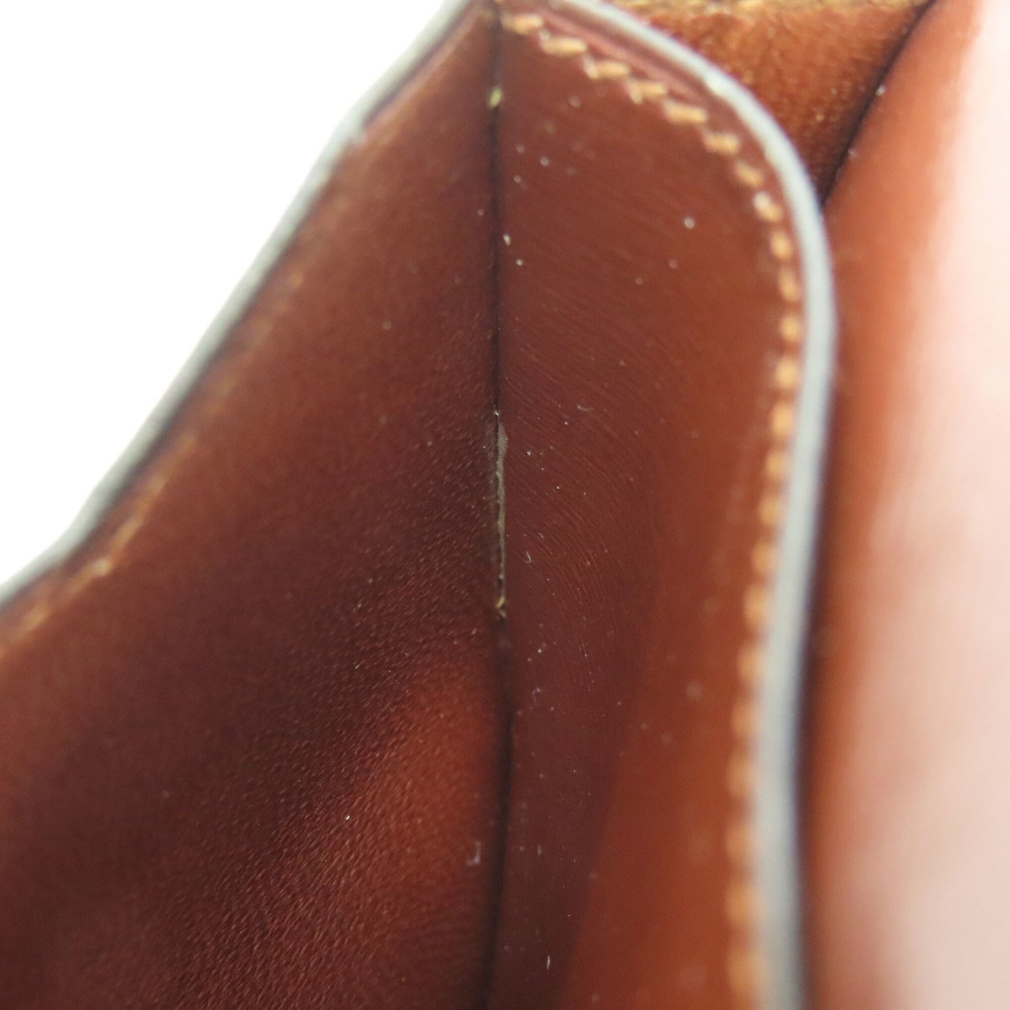 Hermes Brown Red Color Box Calf Leather Long Bill Wallet (Bi-Fold) (Pre-Owned)