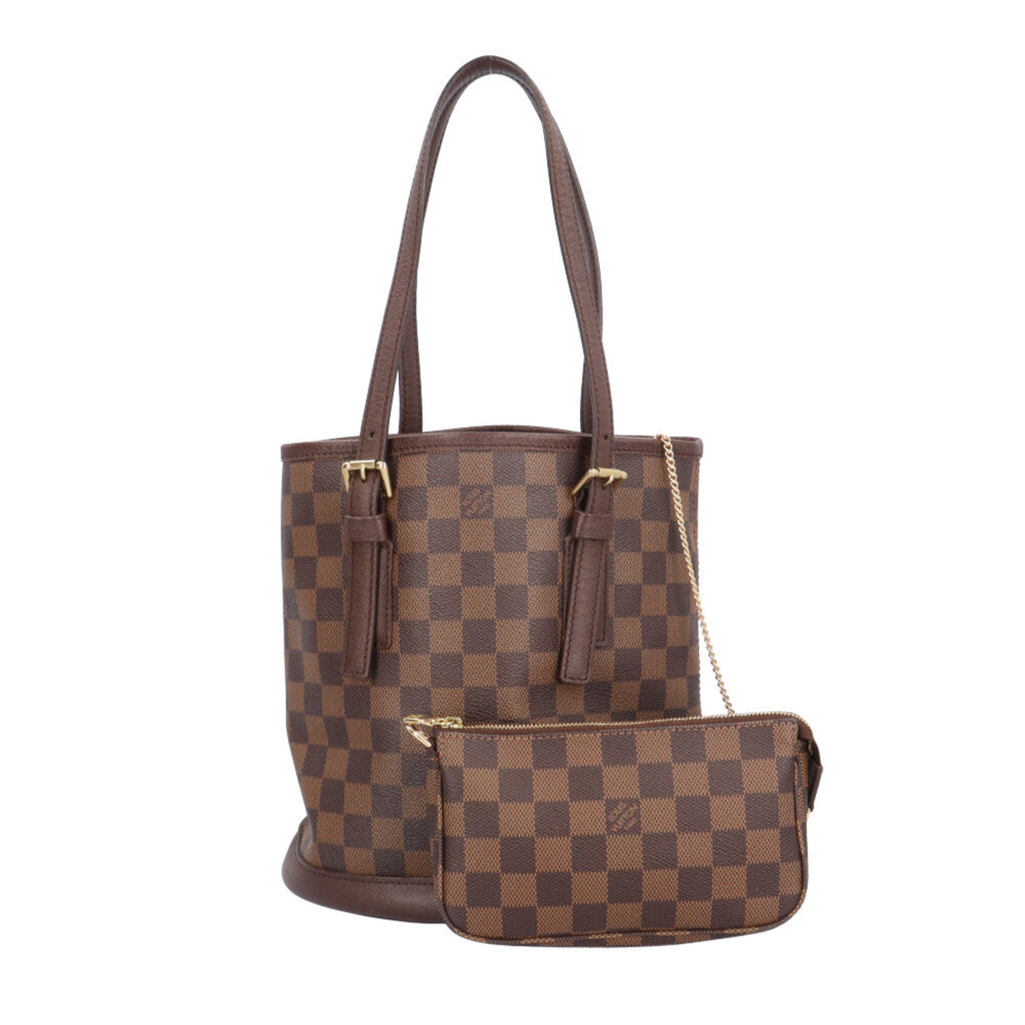 Louis Vuitton Brown Damier Canvas Pouch Shoulder Bag (Pre-Owned)