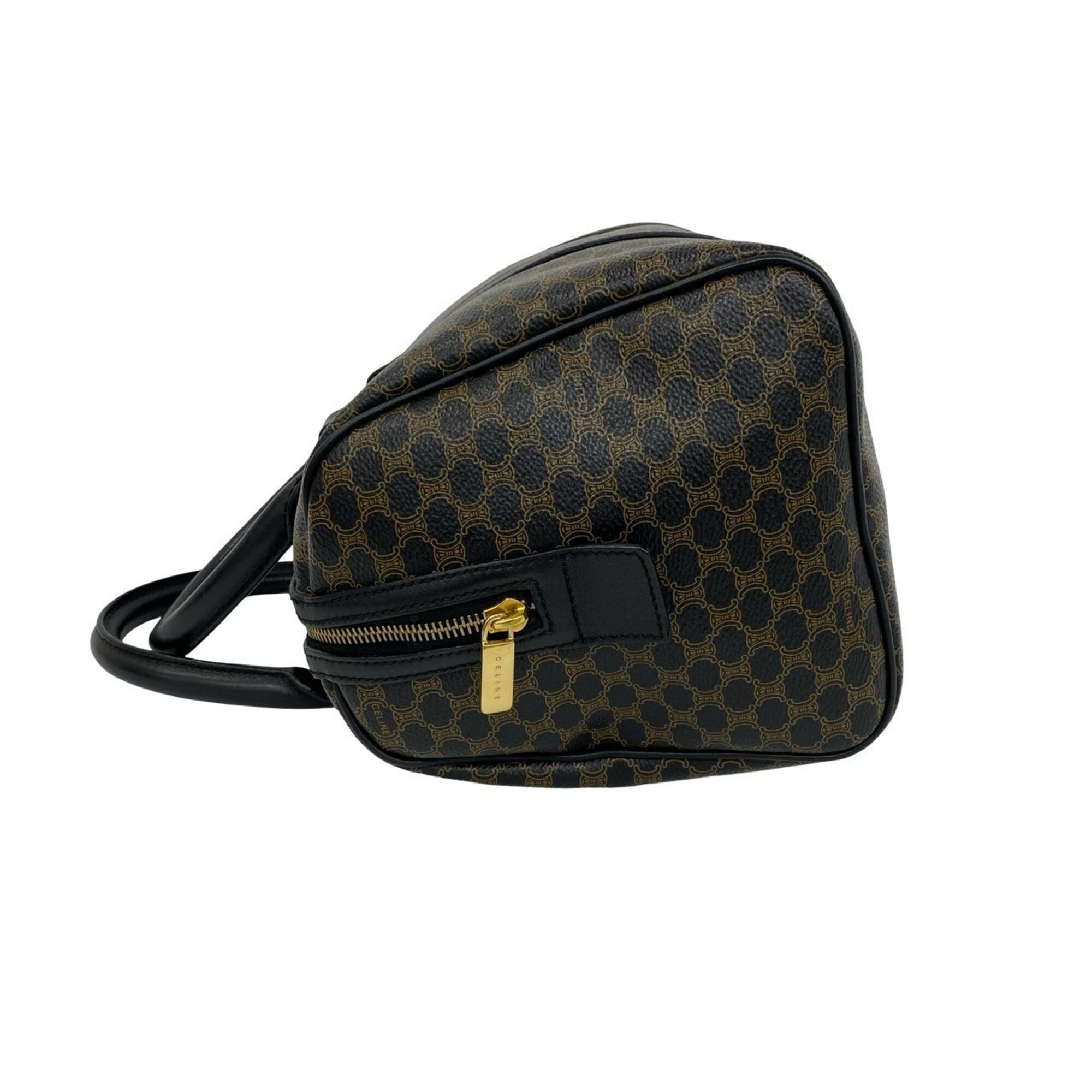 Celine Brown Leather Pvc Boston Bag Handbag (Pre-Owned)