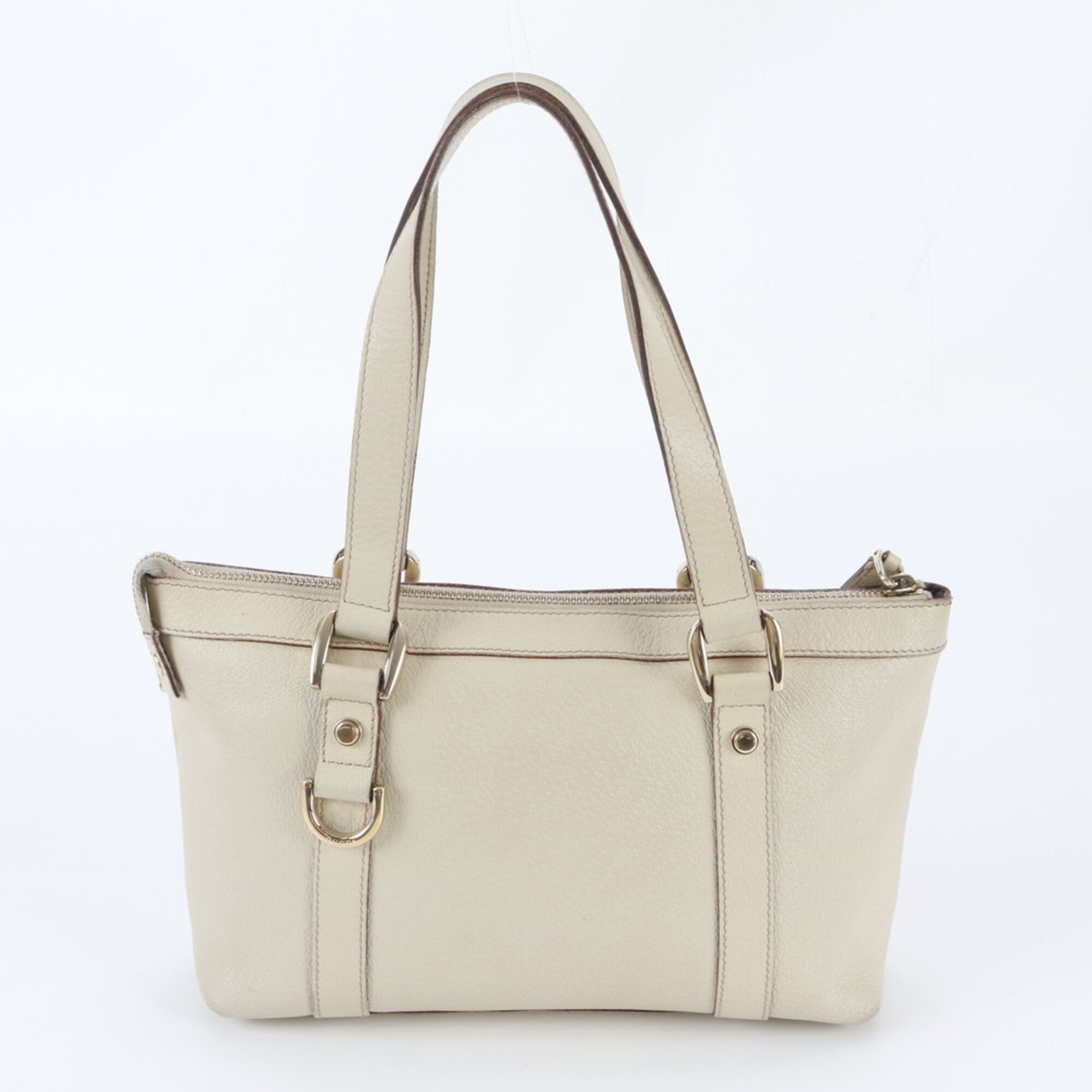 Gucci Ivory Leather Handbag Tote Bag (Pre-Owned)