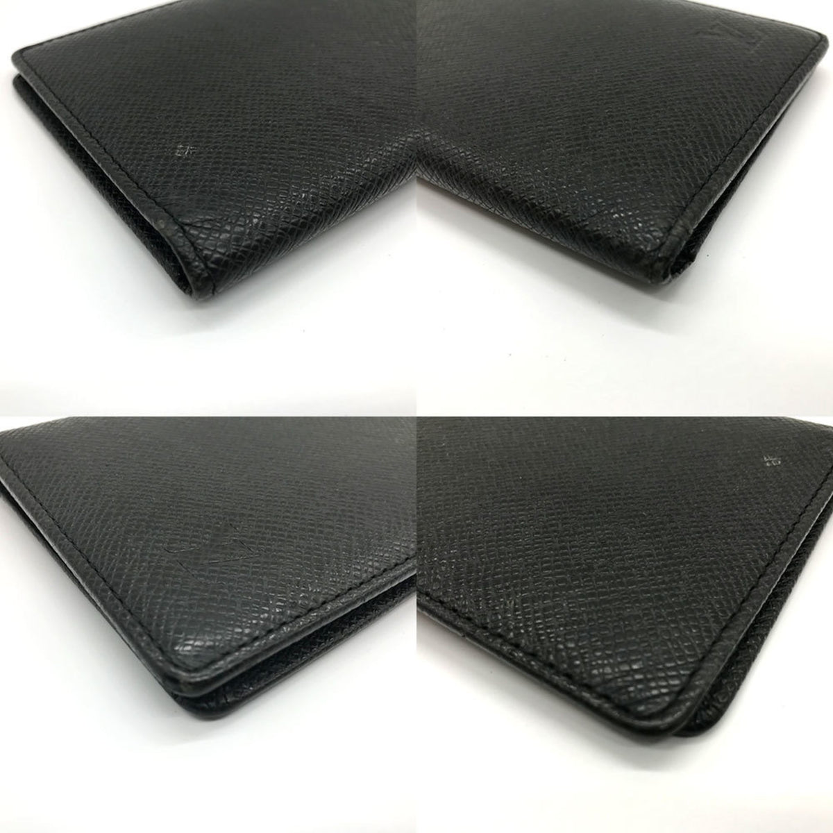 Louis Vuitton Black Noir Taiga Leather Long Bill Wallet (Bi-Fold) (Pre-Owned)