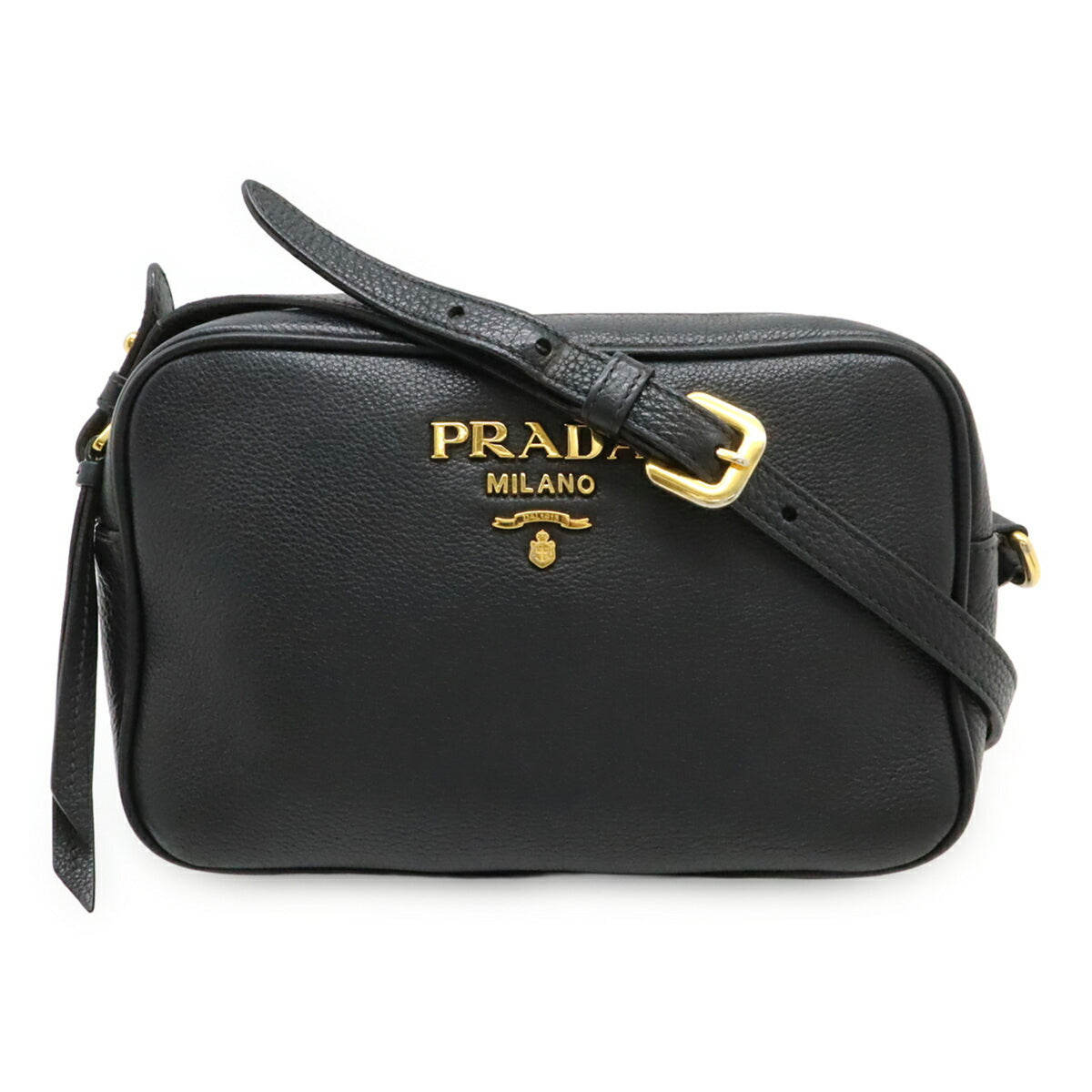 Prada Black Nero Leather Pochette Shoulder Bag (Pre-Owned)